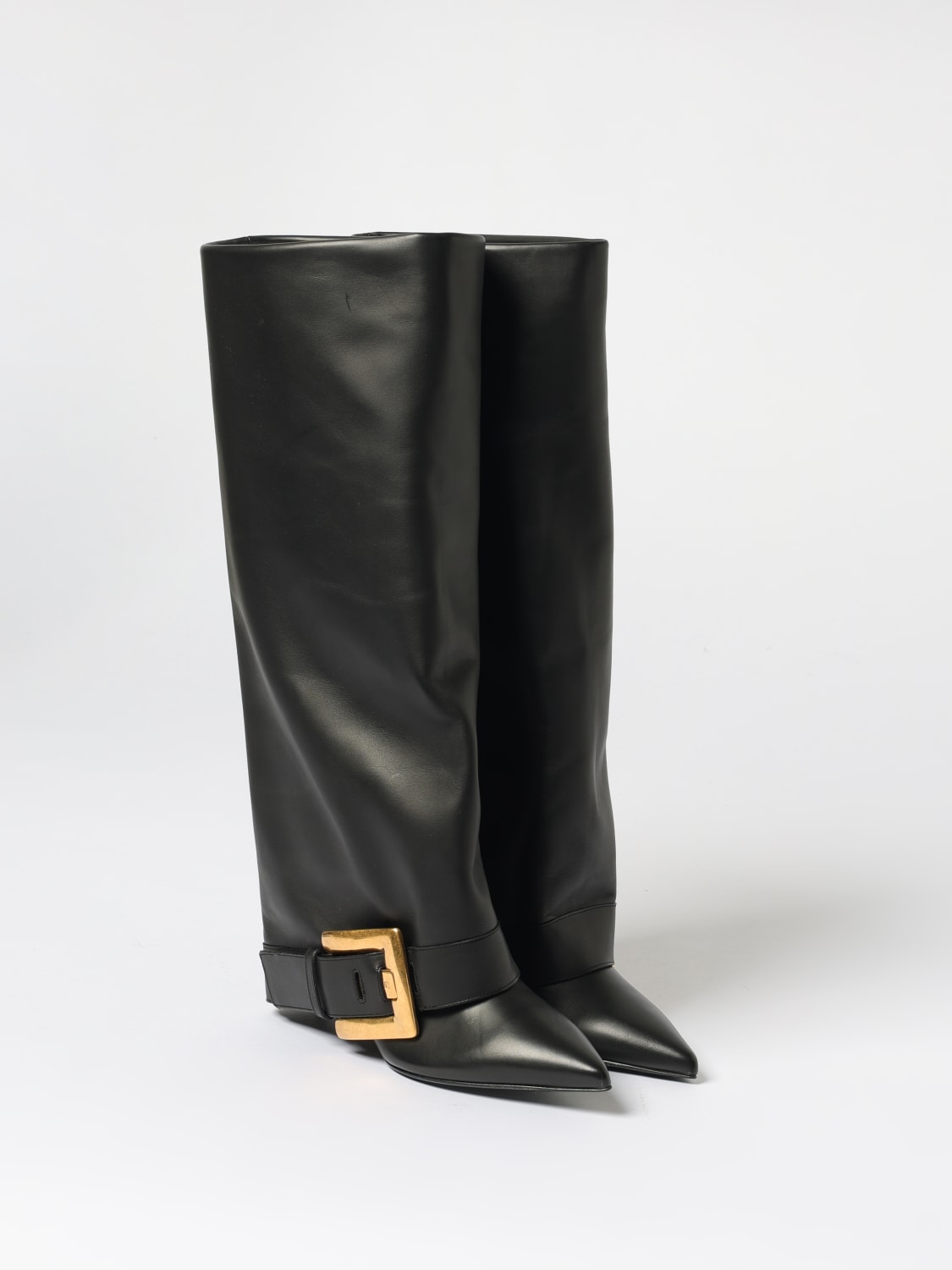 BALMAIN BOOTS: Flat ankle boots woman Balmain, Black - Img 2