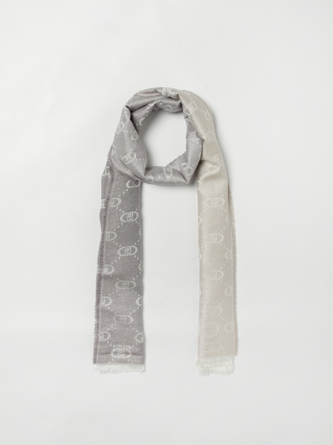 LIU JO SCIARPA: Stola Liu Jo in misto con monogram jacquard , Grigio - Img 2
