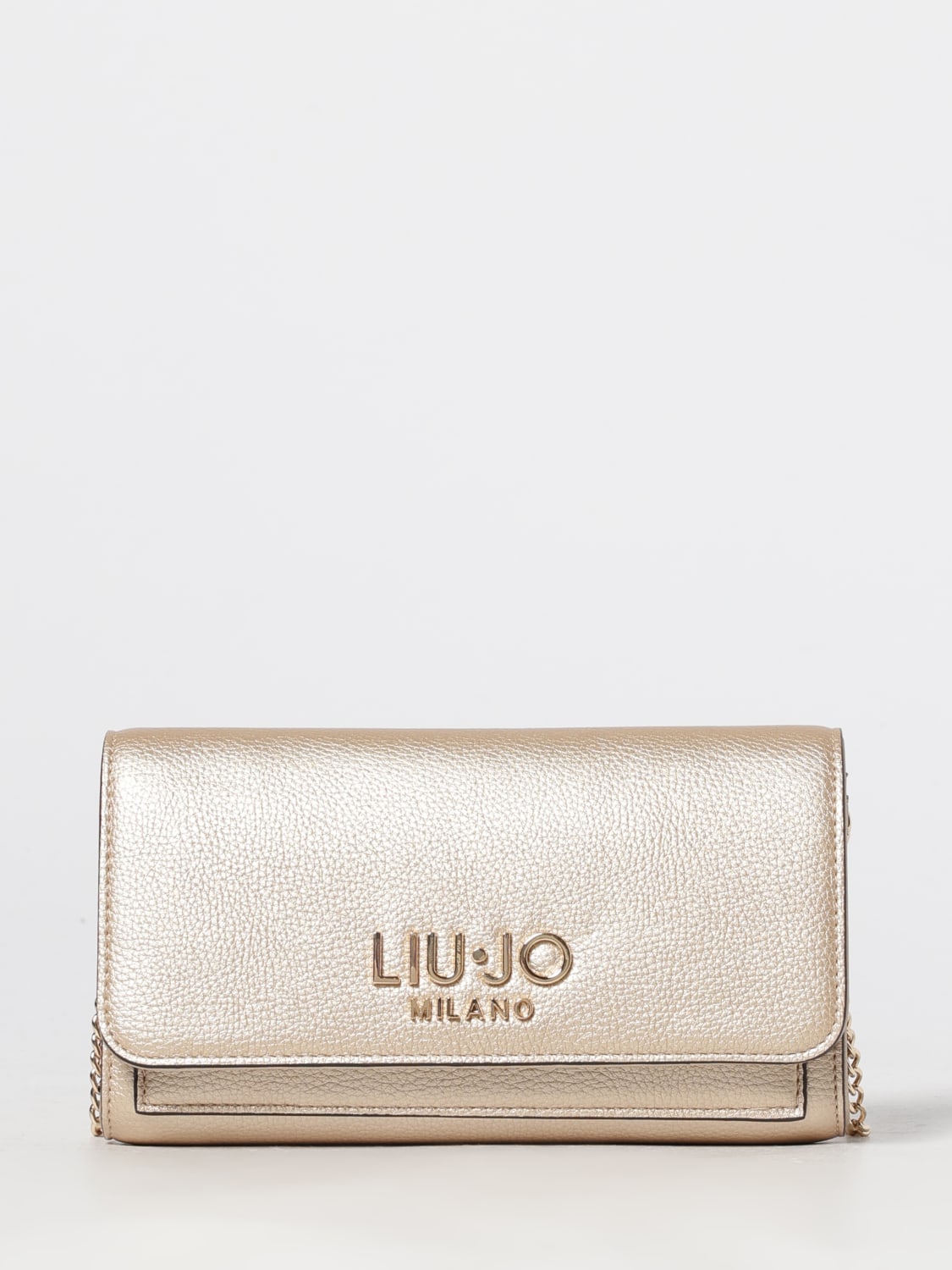 LIU JO CLUTCH: Borsa a tracolla in pelle sintetica con logo Liu Jo, Bianco - Img 1