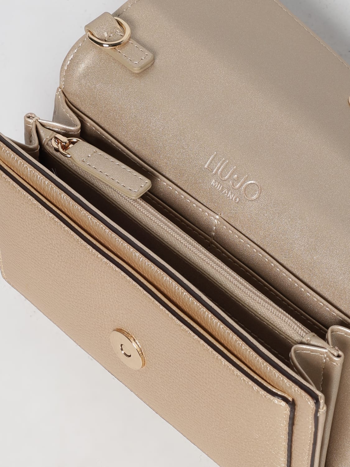 LIU JO CLUTCH: Borsa a tracolla in pelle sintetica con logo Liu Jo, Bianco - Img 3