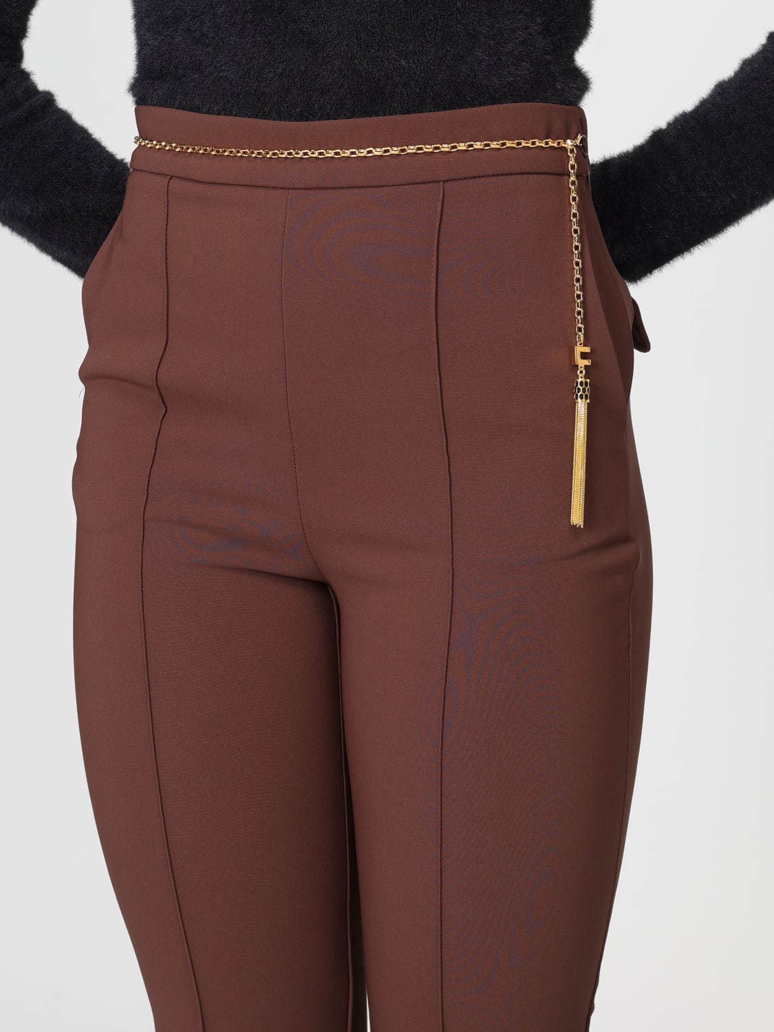 ELISABETTA FRANCHI PANTALONES: Pantalón mujer Elisabetta Franchi, Marrón - Img 3
