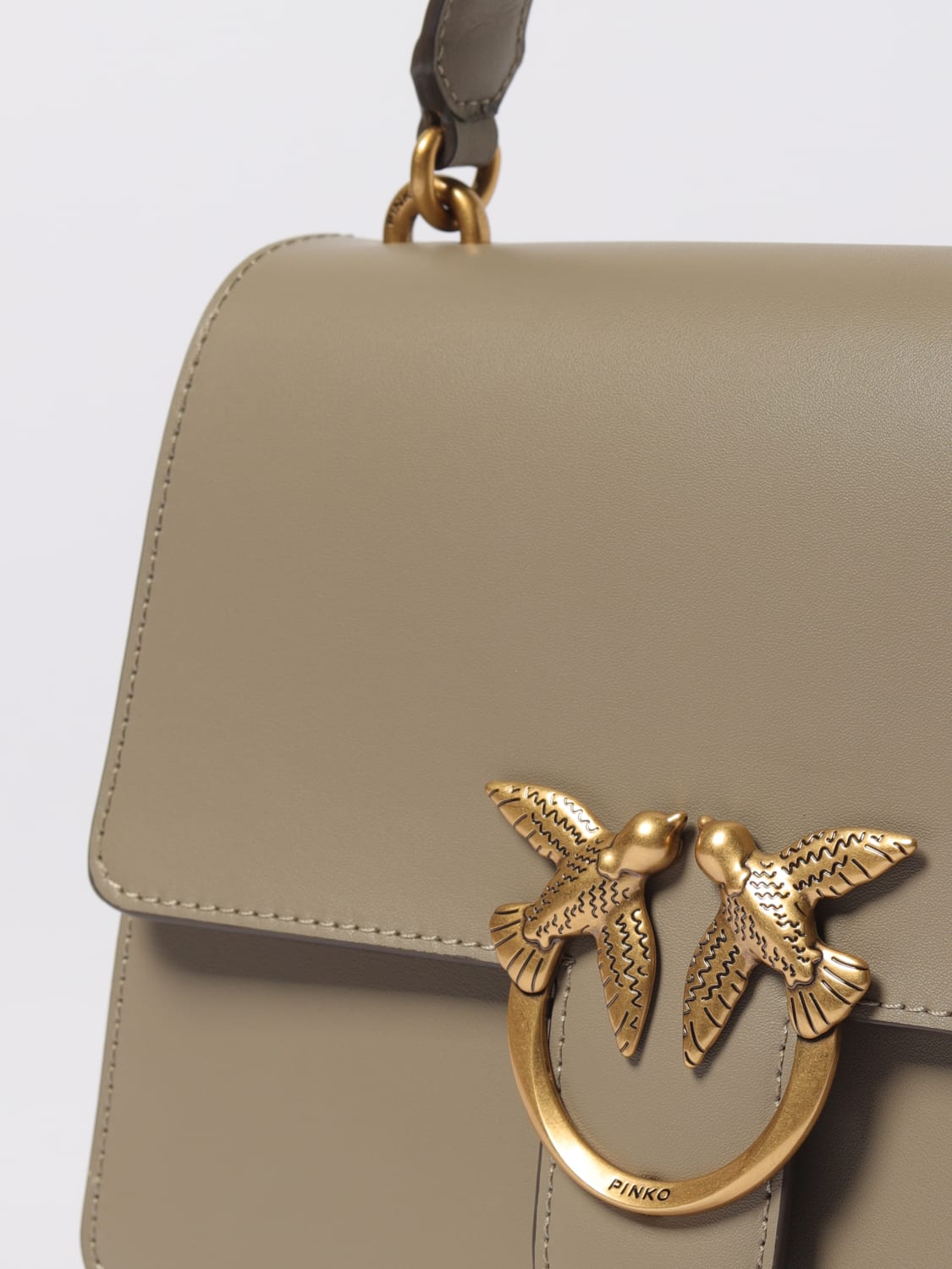 PINKO BORSA A MANO: Borsa Classic Love One Light Simply Pinko, Beige - Img 3