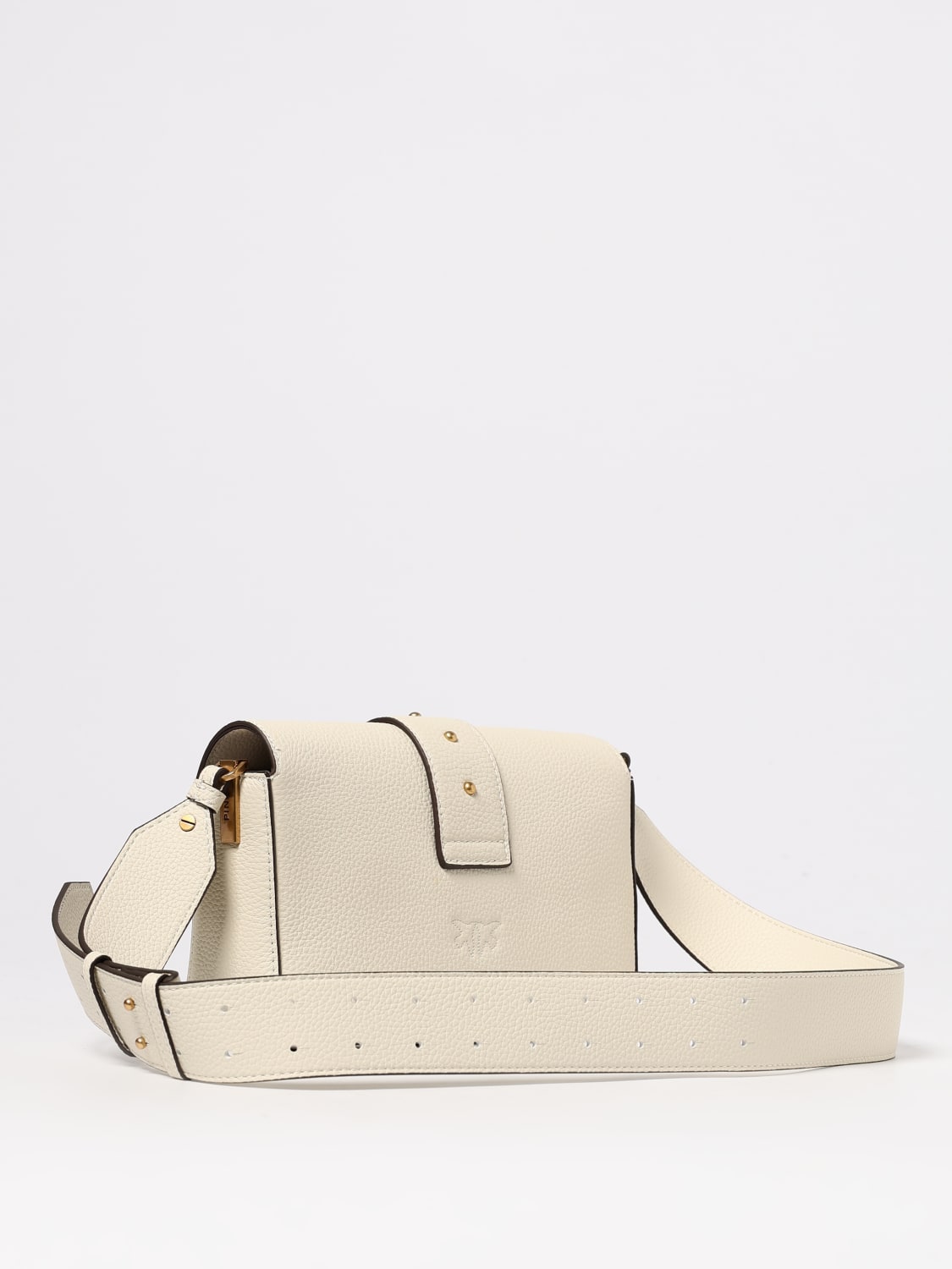 PINKO BORSA A SPALLA: Borsa a spalla Love Birds Pinko in pelle, Bianco - Img 2