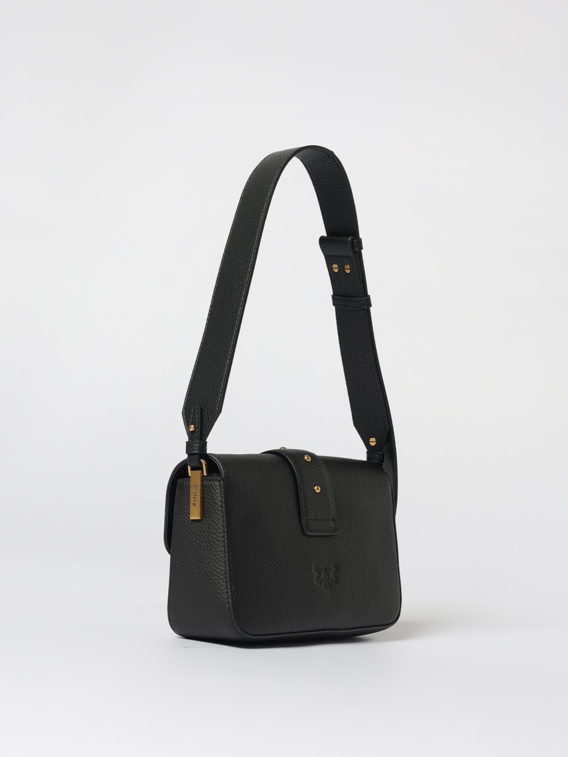 PINKO BORSA A SPALLA: Borsa a spalla Love Birds Pinko in pelle, Nero - Img 2