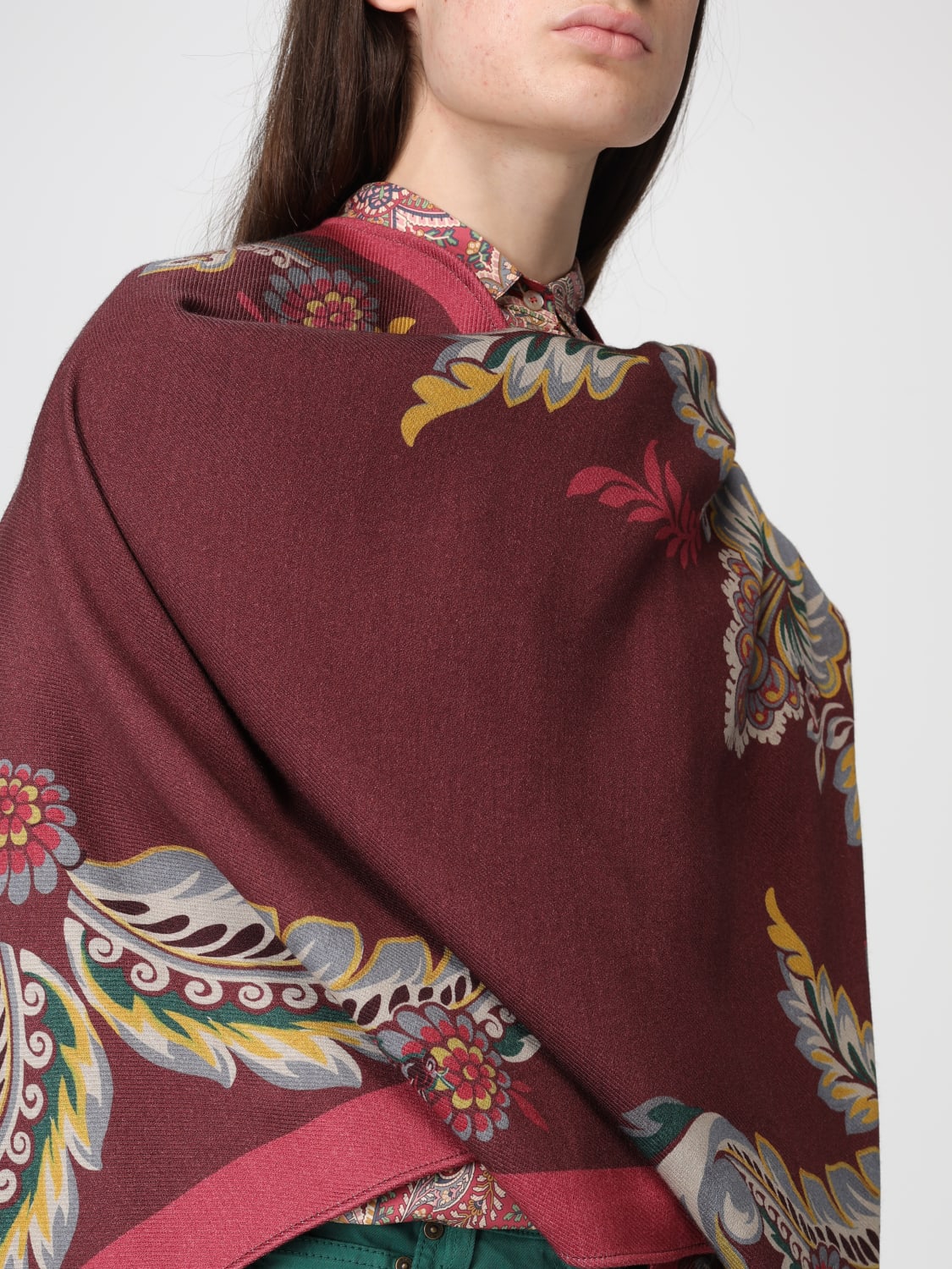 ETRO BUFANDA: Capa mujer Etro, Granate - Img 5