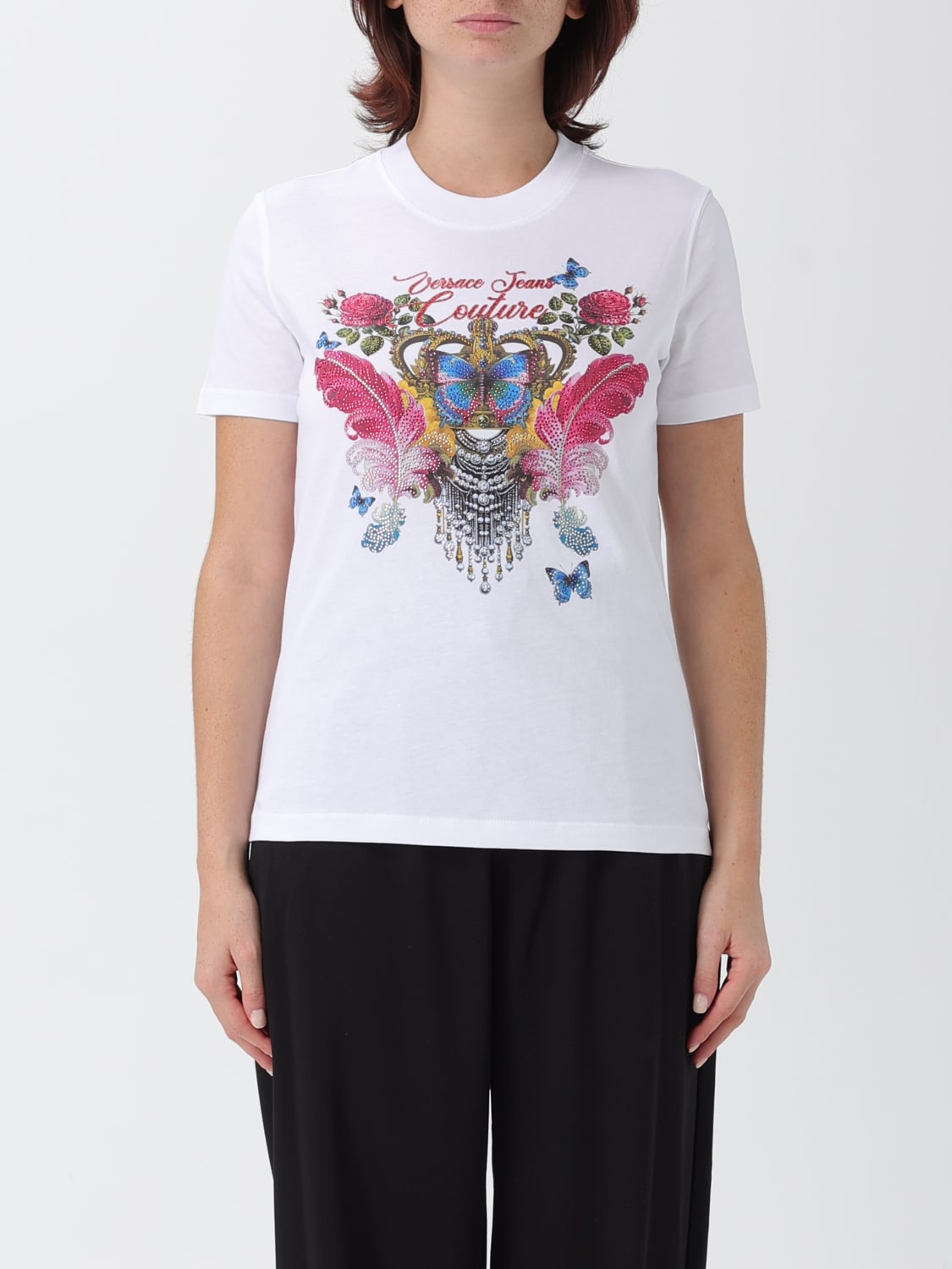 VERSACE JEANS COUTURE CAMISETA: Camiseta mujer Versace Jeans Couture, Blanco - Img 1