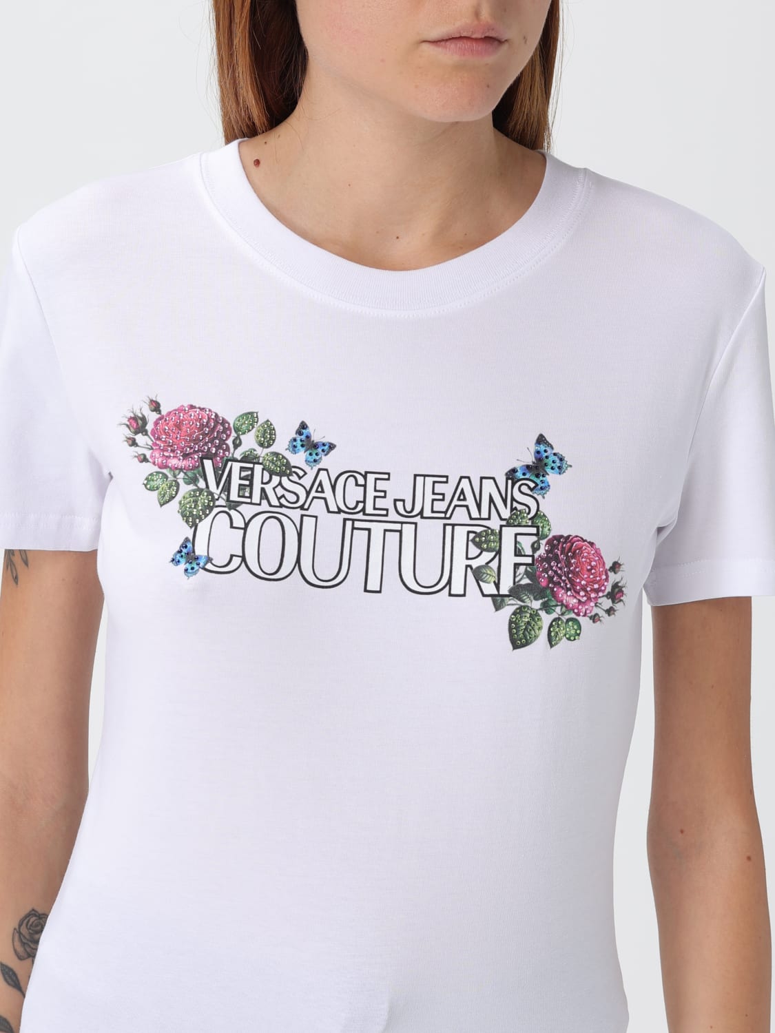 VERSACE JEANS COUTURE T-SHIRT: T-shirt woman Versace Jeans Couture, White - Img 3