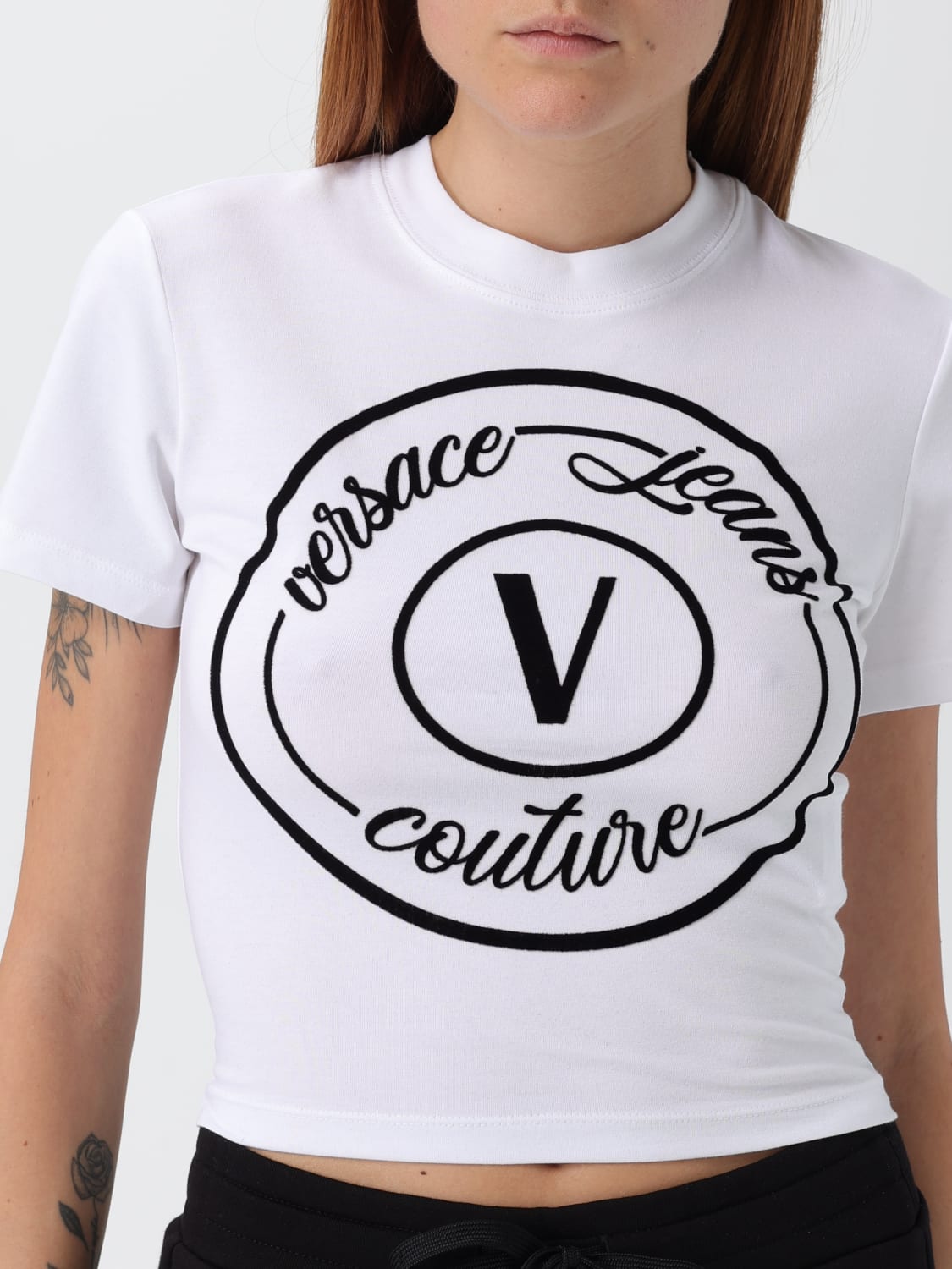VERSACE JEANS COUTURE CAMISETA: Camiseta mujer Versace Jeans Couture, Blanco - Img 3