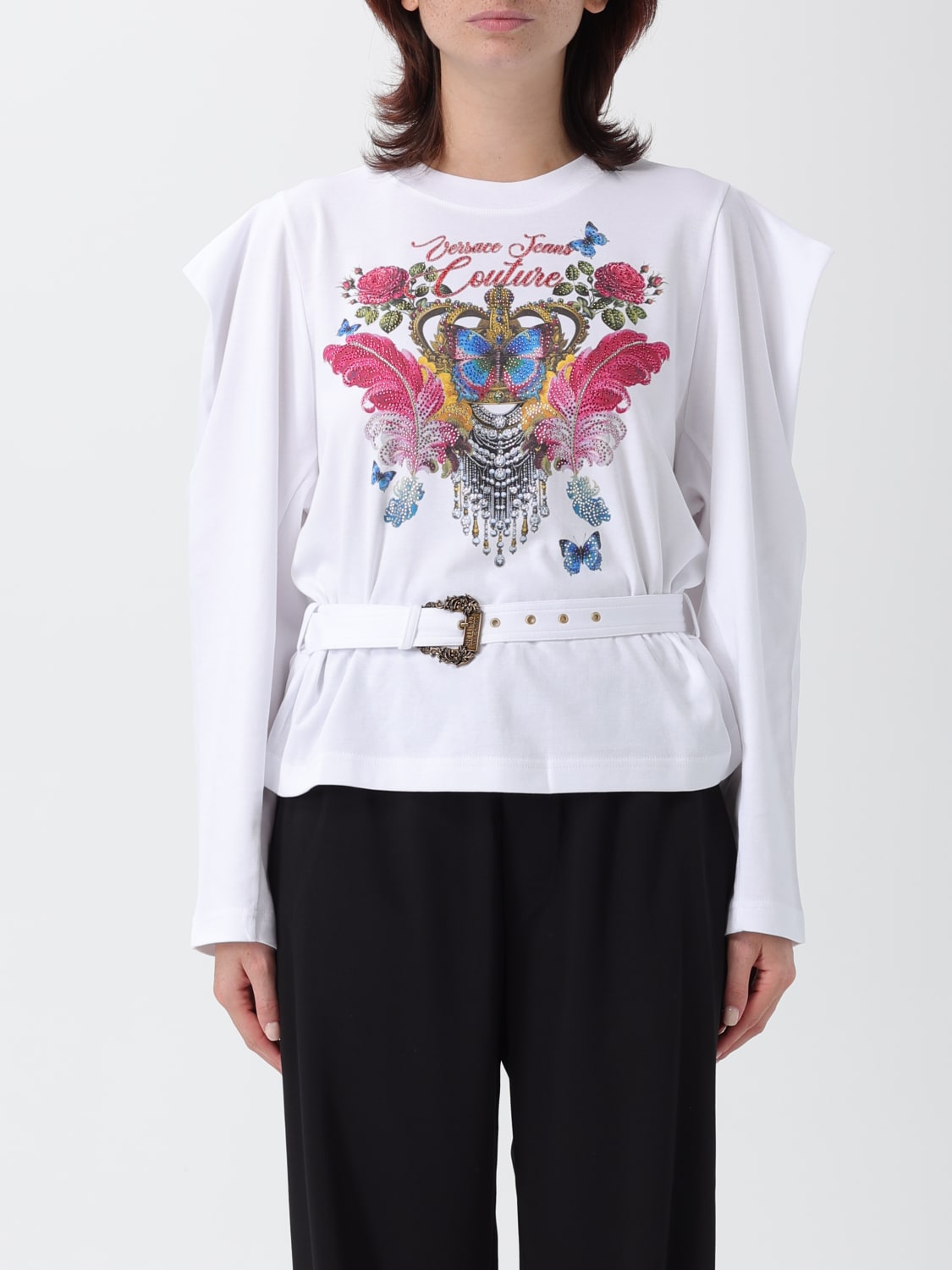 VERSACE JEANS COUTURE CAMISETA: Camiseta mujer Versace Jeans Couture, Blanco - Img 1