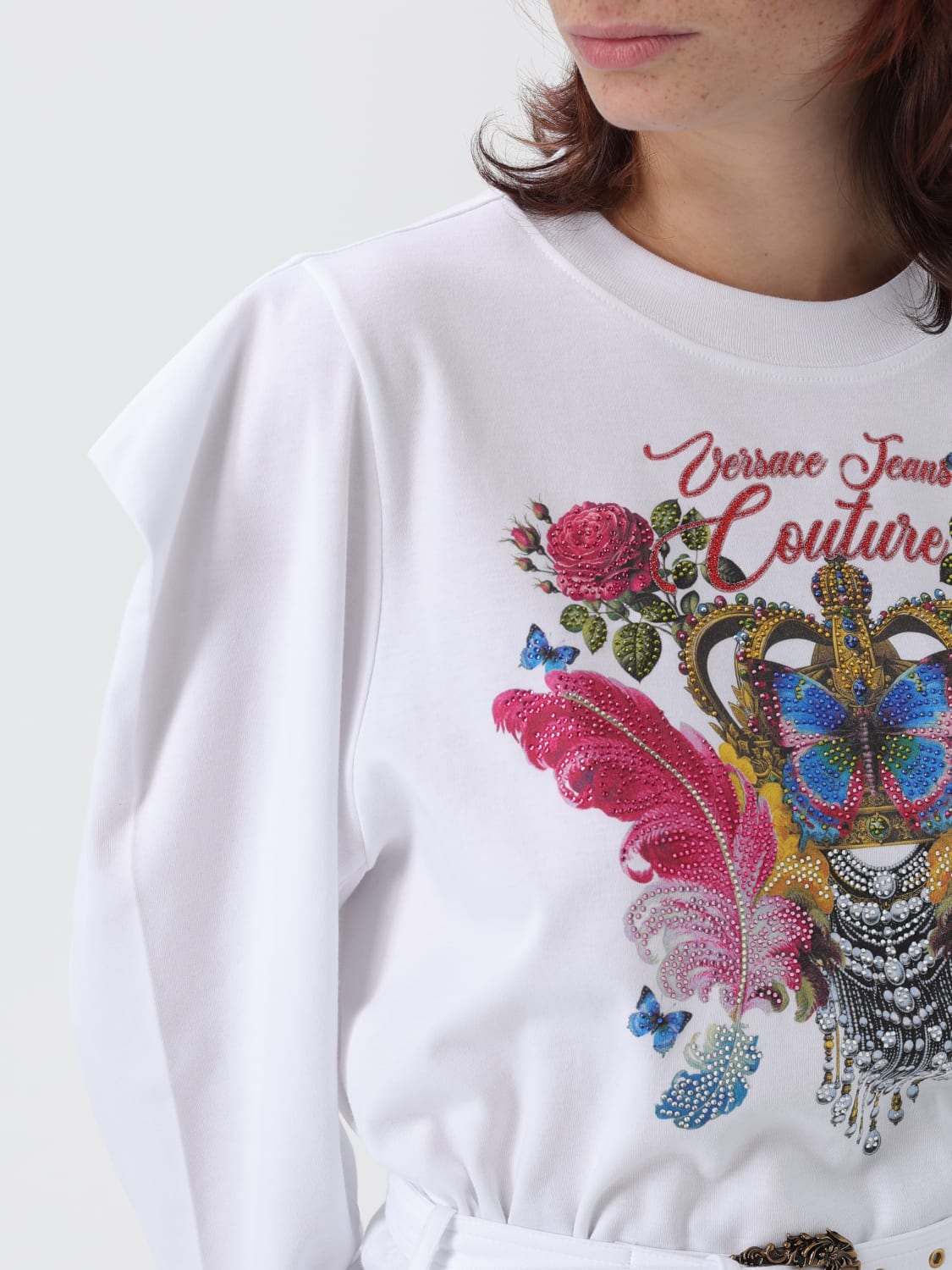 VERSACE JEANS COUTURE CAMISETA: Camiseta mujer Versace Jeans Couture, Blanco - Img 3