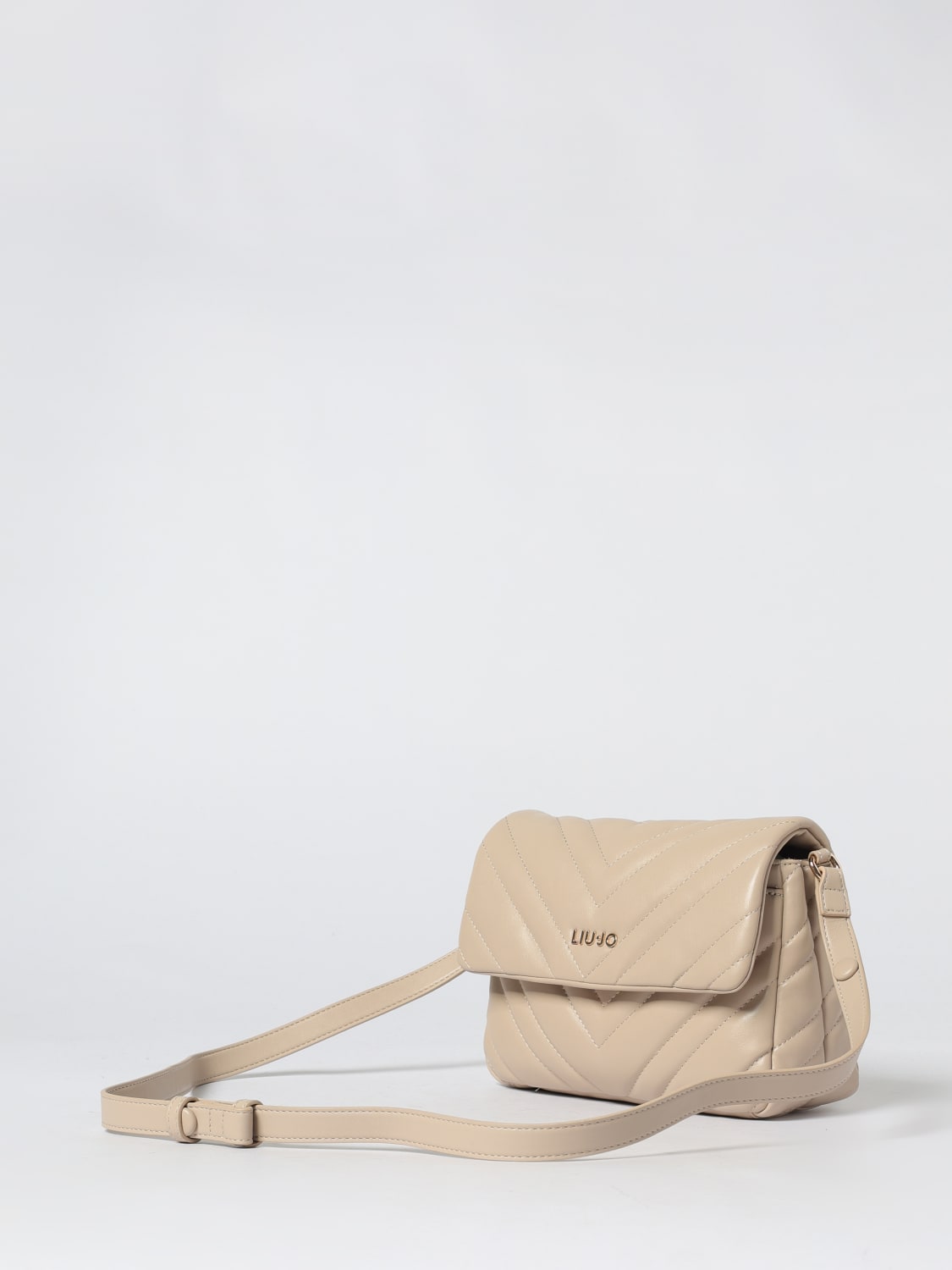 LIU JO BORSA A TRACOLLA: Borsa Liu Jo in pelle sintetica chevron , Bianco - Img 3