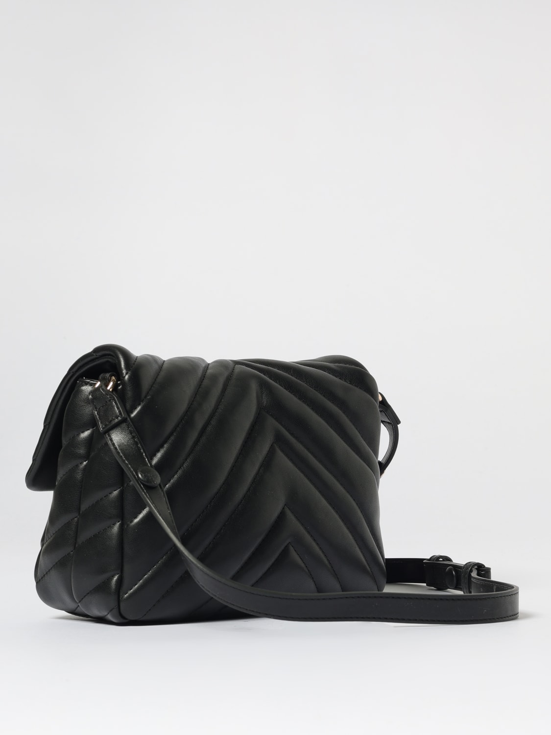 LIU JO BORSA A TRACOLLA: Borsa Liu Jo in pelle sintetica chevron , Nero - Img 2