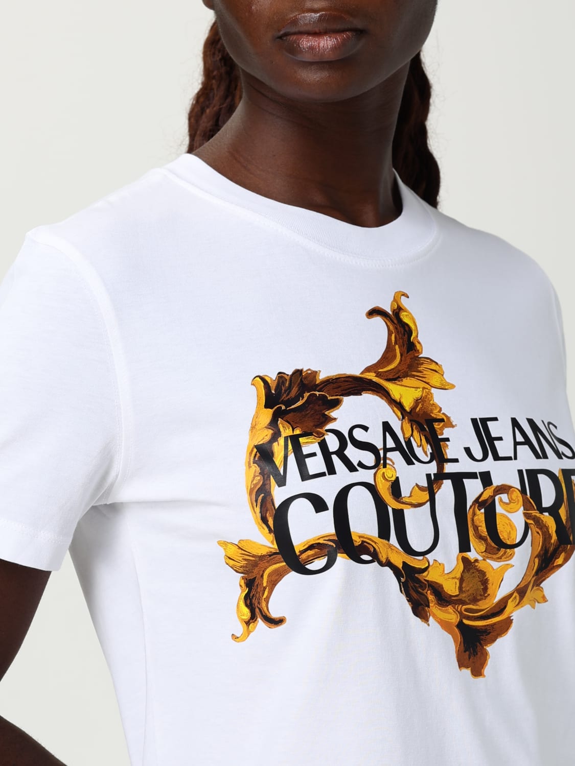 VERSACE JEANS COUTURE CAMISETA: Camiseta mujer Versace Jeans Couture, Blanco - Img 3
