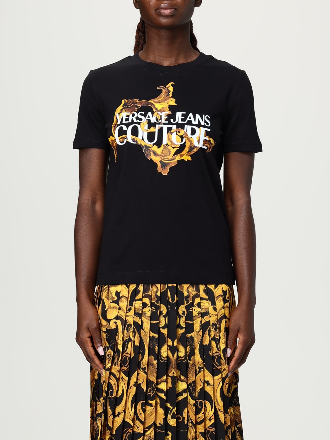 VERSACE JEANS COUTURE T-SHIRTS: T-shirt con logo Versace Jeans Couture, Nero - Img 1