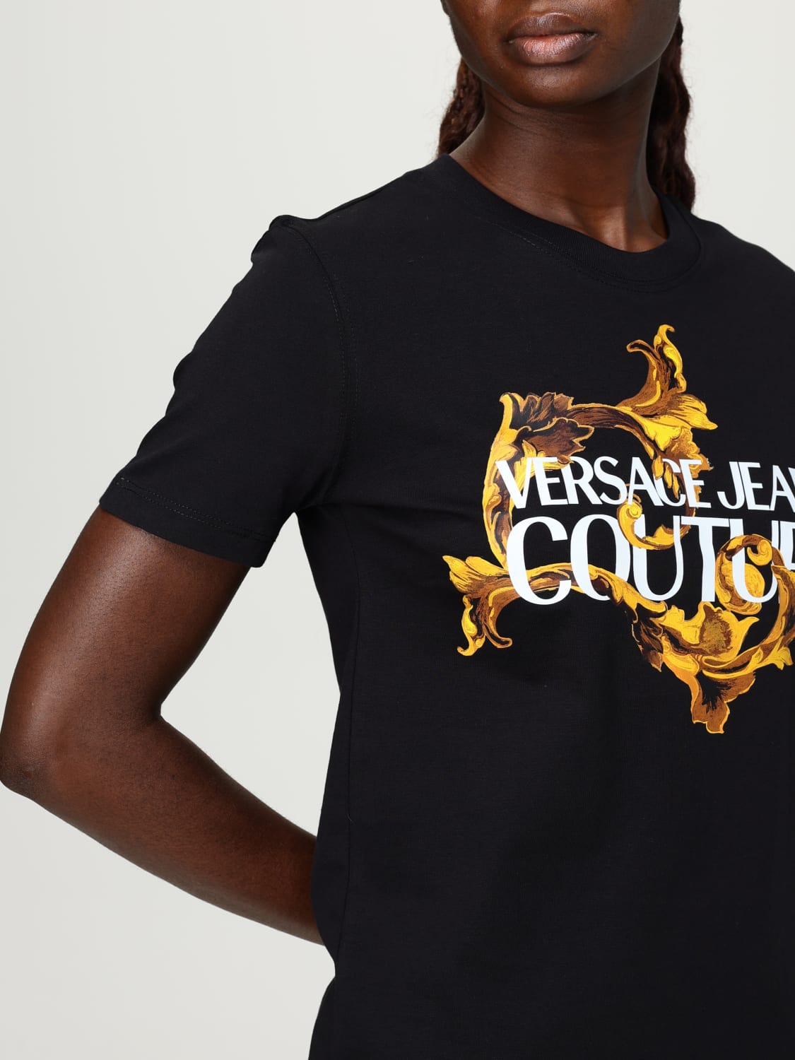 VERSACE JEANS COUTURE T-SHIRTS: T-shirt con logo Versace Jeans Couture, Nero - Img 3