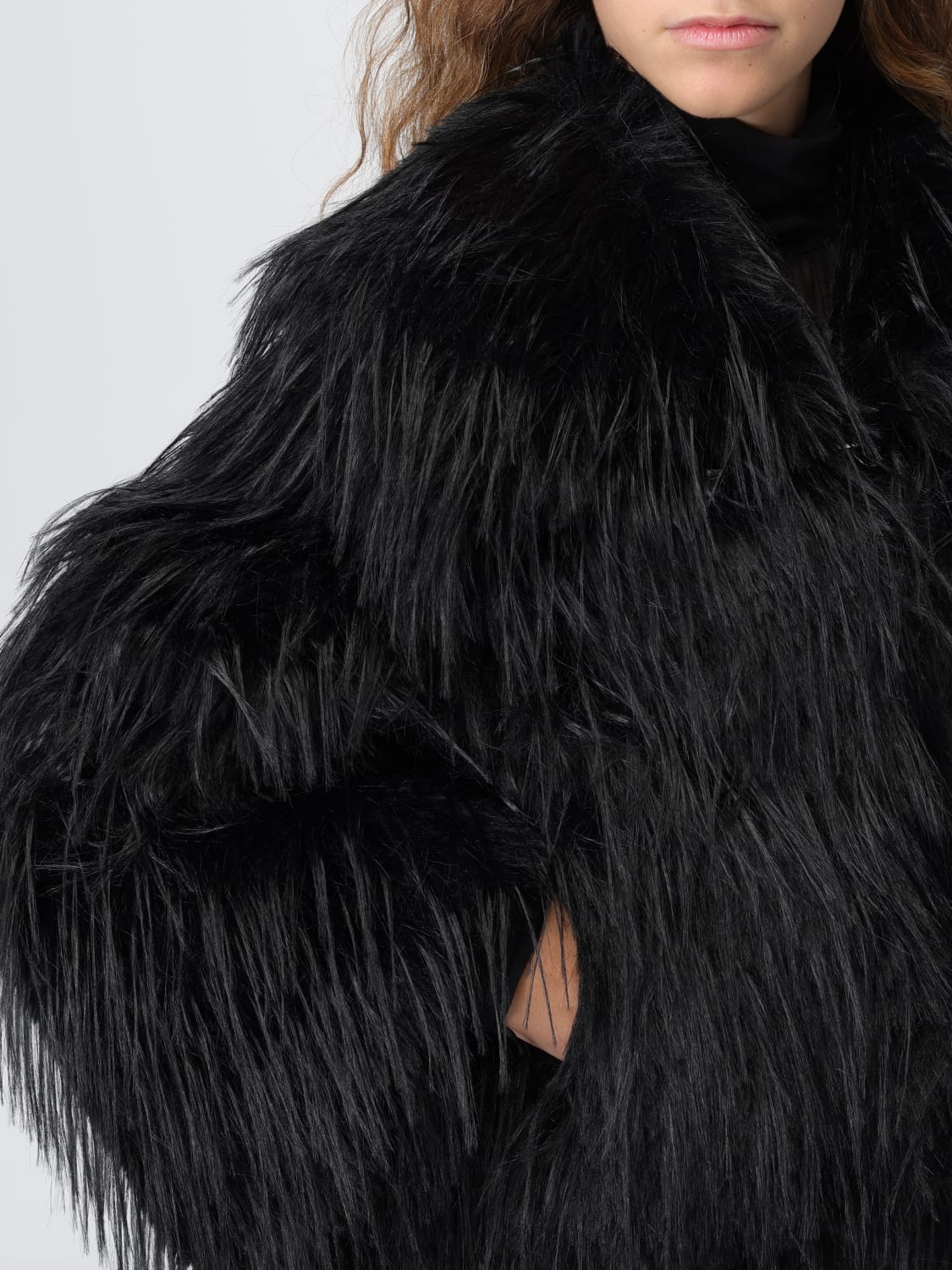 PINKO FUR COAT: Blazer woman Pinko, Black - Img 4