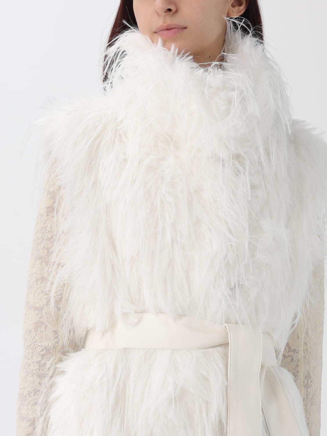 PINKO PELZMANTEL: Weste damen Pinko, Weiß - Img 4