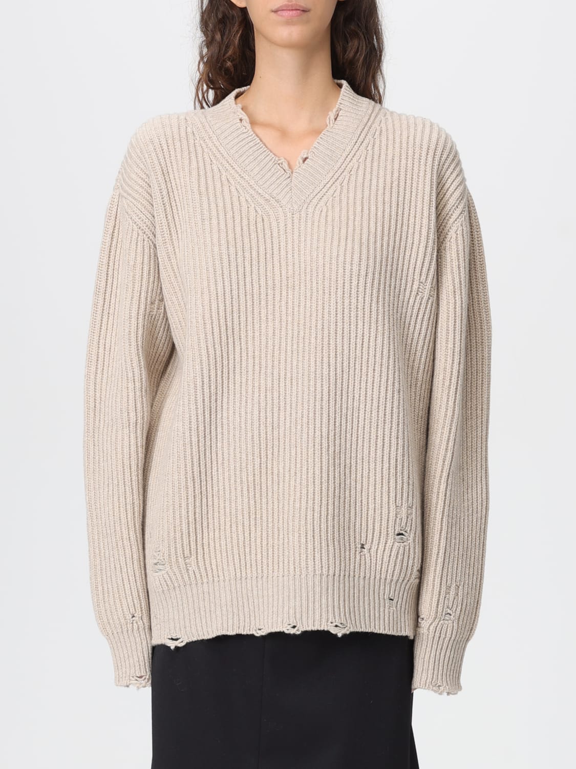 MM6 MAISON MARGIELA SWEATER: Sweater woman Mm6 Maison Margiela, Beige - Img 1