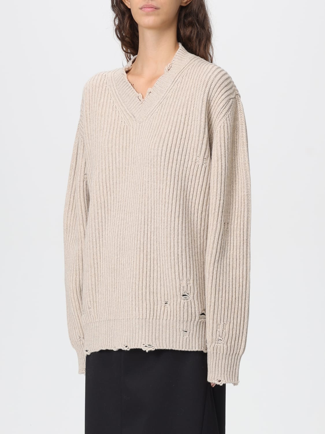 MM6 MAISON MARGIELA SWEATER: Sweater woman Mm6 Maison Margiela, Beige - Img 4
