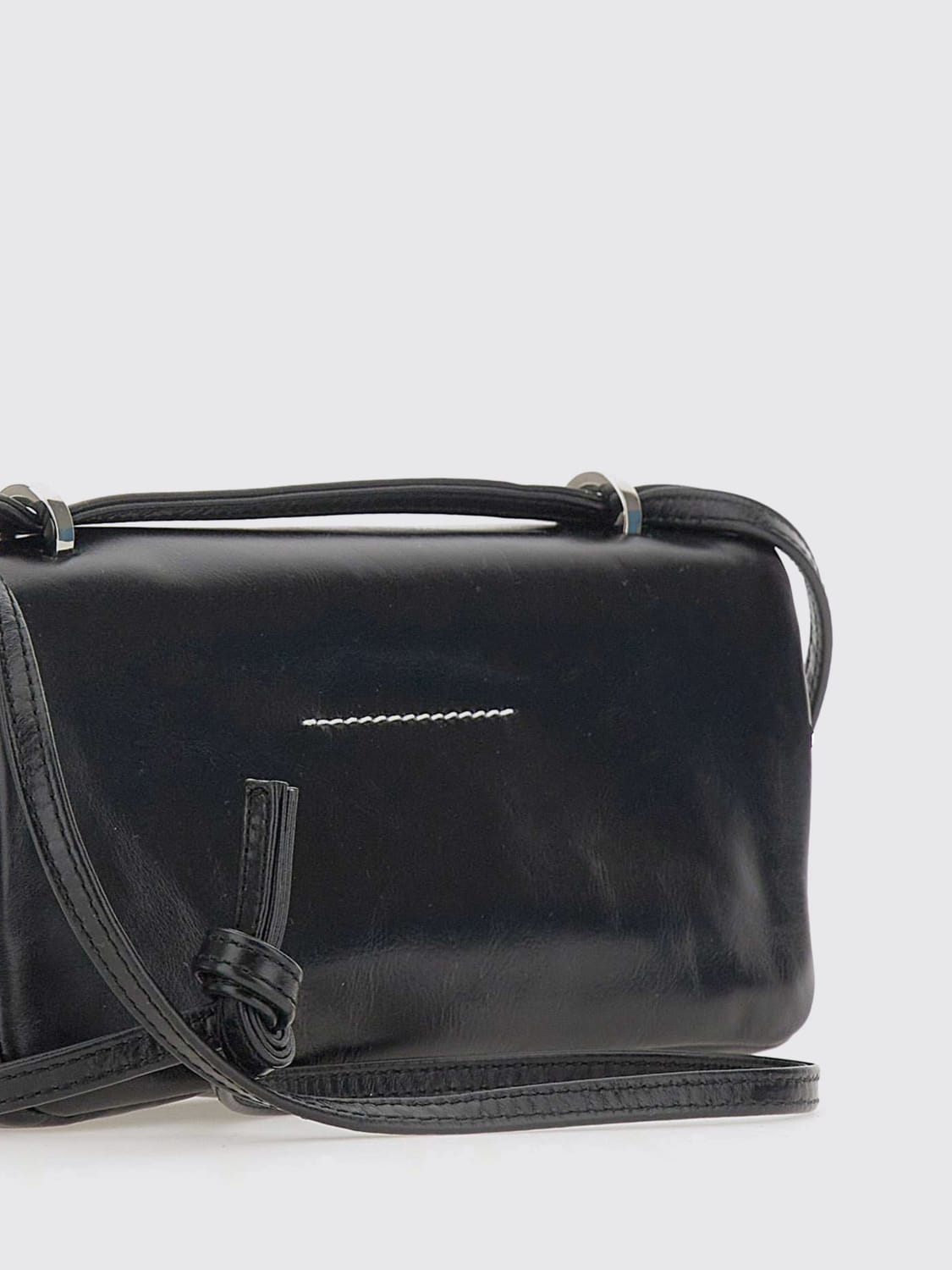 MM6 MAISON MARGIELA BORSA A TRACOLLA: Borsa Numeric MM6 Maison Margiela in pelle , Nero - Img 3