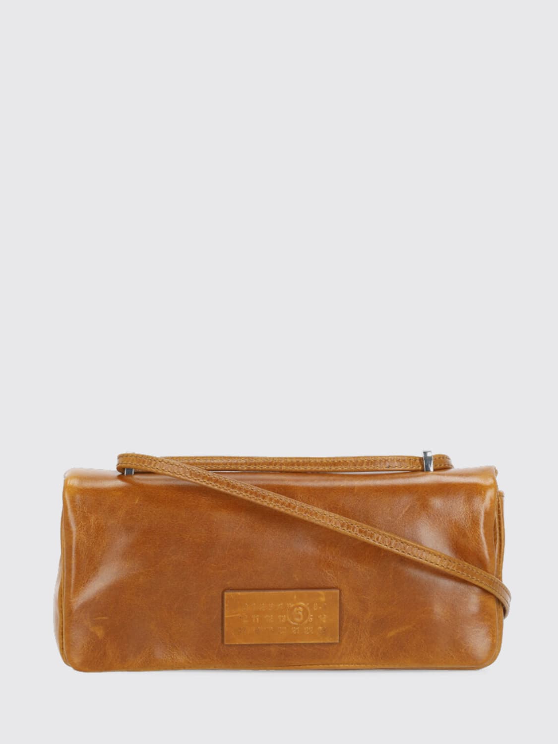 MM6 MAISON MARGIELA BORSA A TRACOLLA: Borsa Numeric MM6 Maison Margiela in pelle , Marrone - Img 1