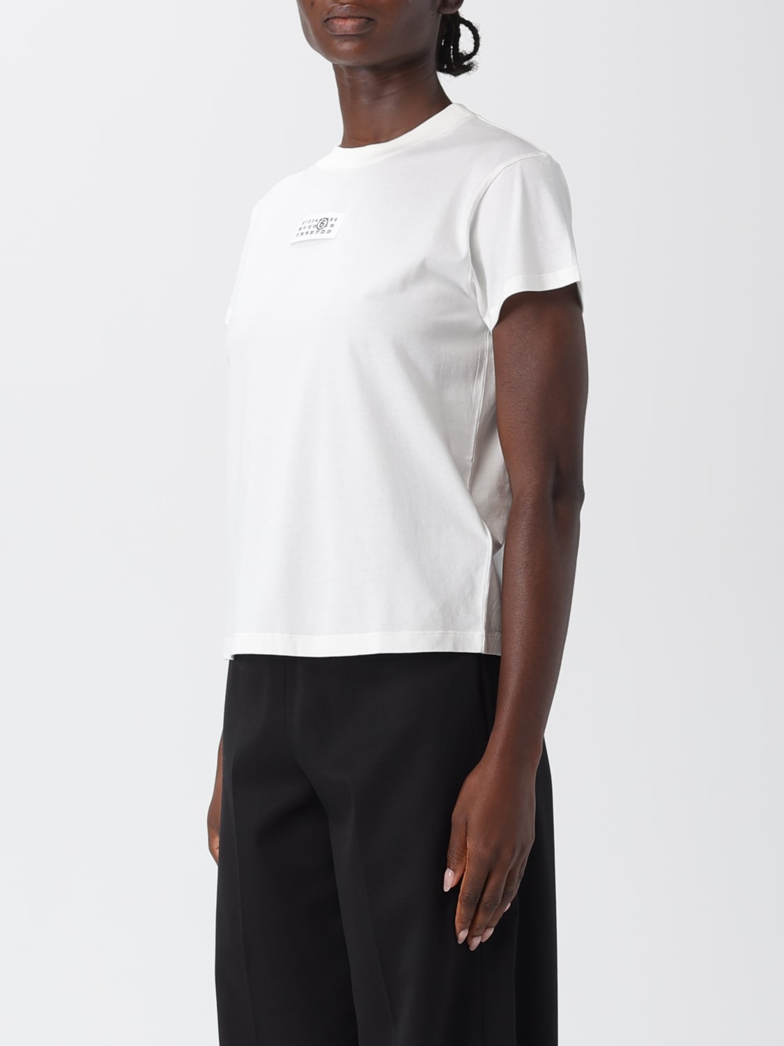 MM6 MAISON MARGIELA T-SHIRTS: T-shirt in cotone con logo Mm6 Maison Margiela, Bianco - Img 4