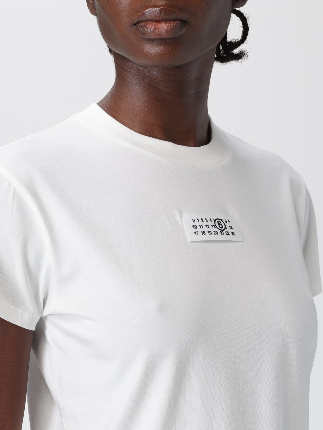 MM6 MAISON MARGIELA T-SHIRTS: T-shirt in cotone con logo Mm6 Maison Margiela, Bianco - Img 5
