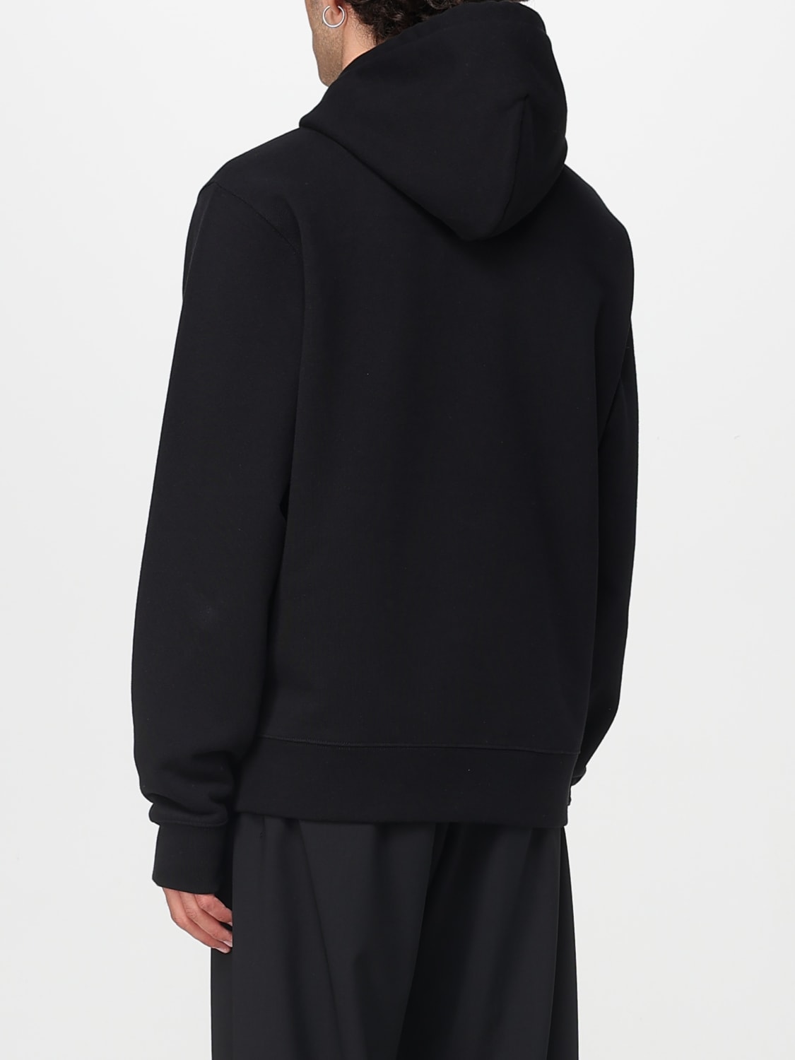 BURBERRY FELPA: Felpa in cotone con logo vintage check Burberry, Nero - Img 3