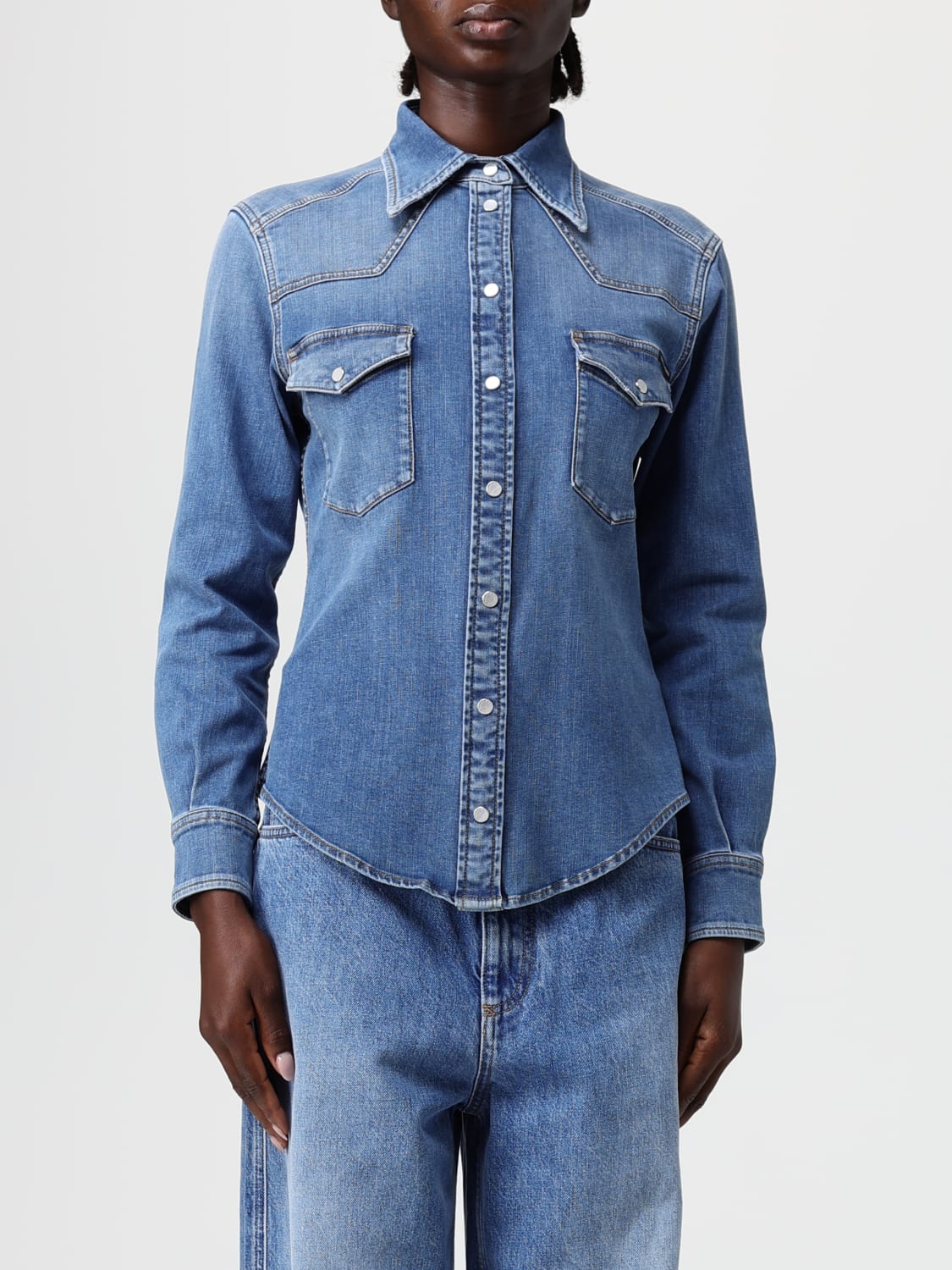 DOLCE & GABBANA CHEMISE: Top femme Dolce & Gabbana, Bleu - Img 1