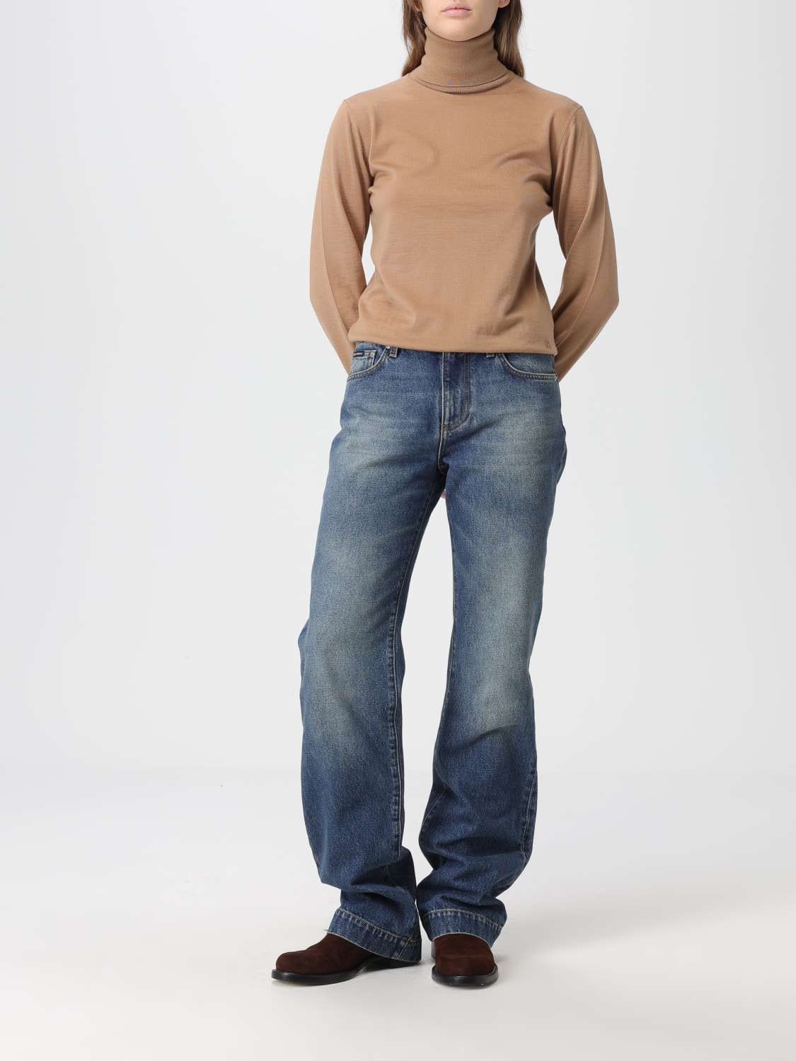 DOLCE & GABBANA MAGLIA: Maglia a dolcevita in cashmere Dolce & Gabbana, Beige - Img 2