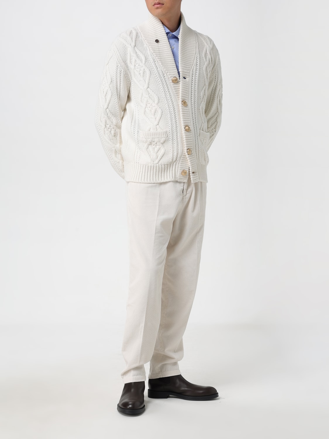 BRUNELLO CUCINELLI SWEATER: Cardigan men Brunello Cucinelli, White - Img 2