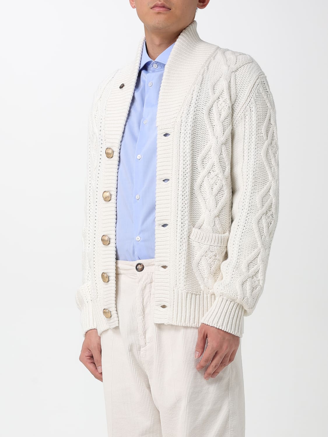 BRUNELLO CUCINELLI SWEATER: Cardigan men Brunello Cucinelli, White - Img 4