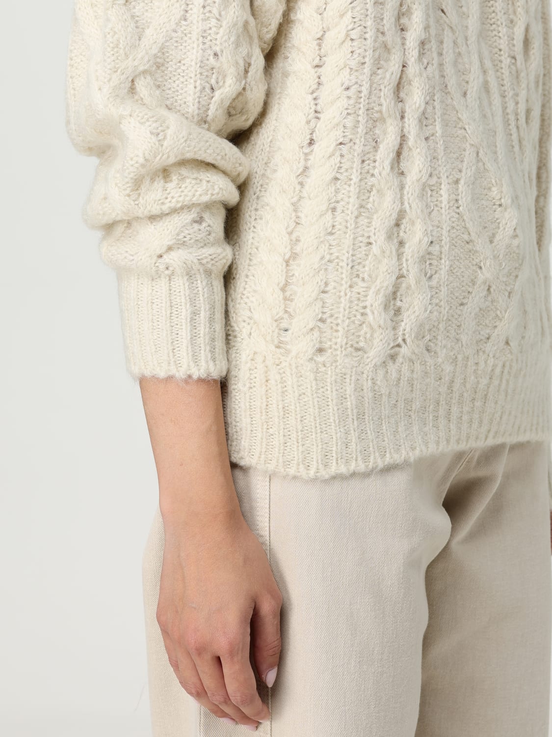 ISABEL MARANT ETOILE MAGLIA: Pullover Isabel Marant Etoile in misto lana , Beige - Img 4