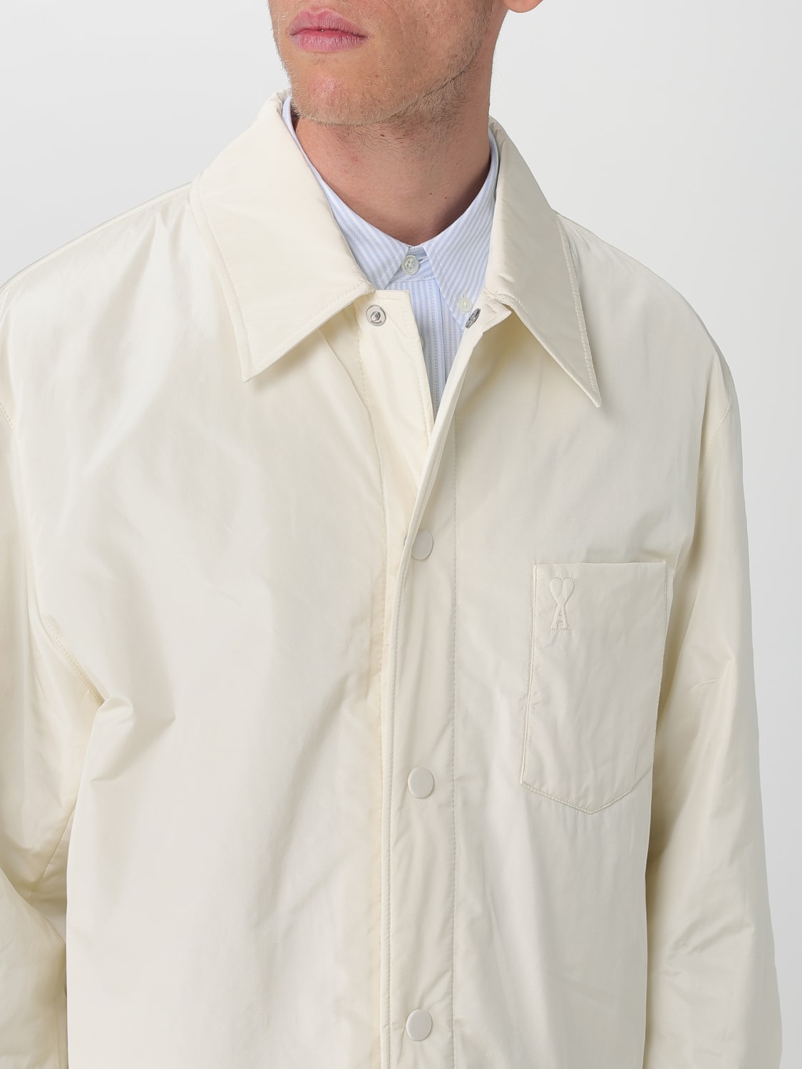 AMI PARIS GIACCA: Overshirt Ami Paris in nylon , Bianco - Img 5