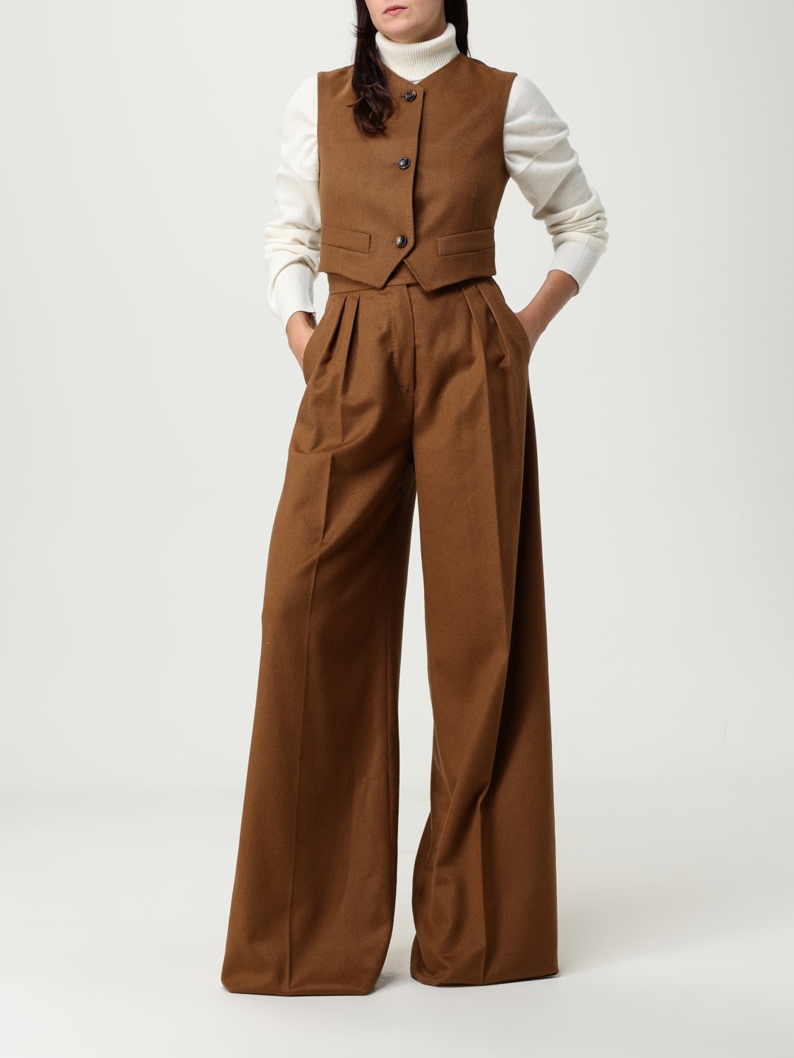 MAX MARA CHALECO: Top mujer Max Mara, Cuero - Img 2