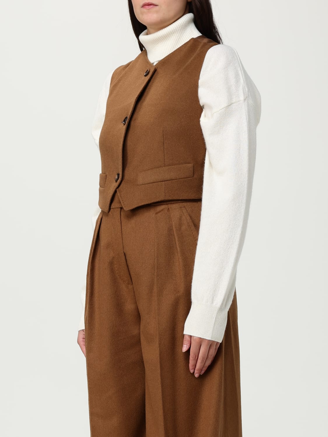 MAX MARA CHALECO: Top mujer Max Mara, Cuero - Img 4