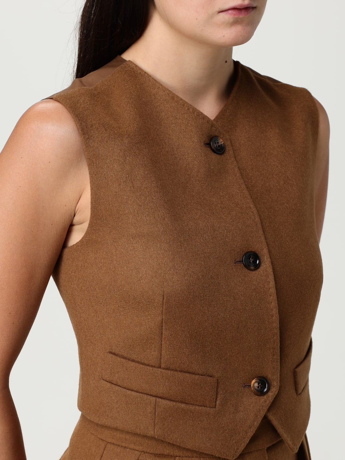 MAX MARA CHALECO: Top mujer Max Mara, Cuero - Img 5