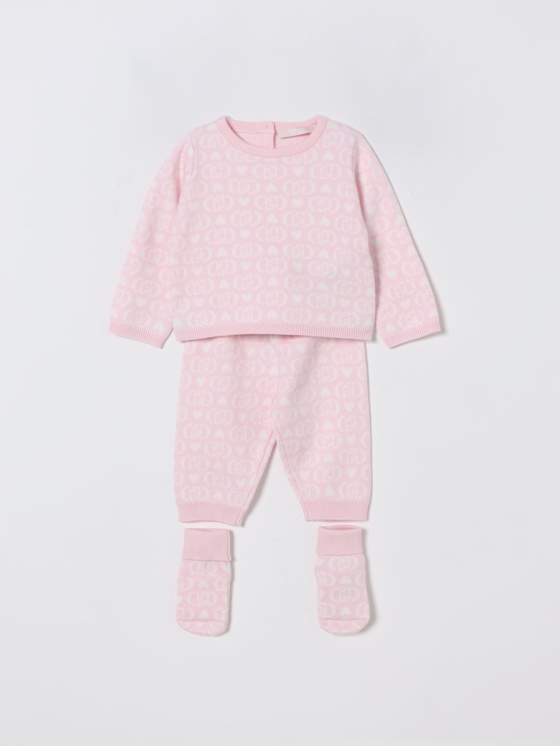 LIU JO COMPLETO: Coordinato in maglia logata Liu Jo, Rosa - Img 1