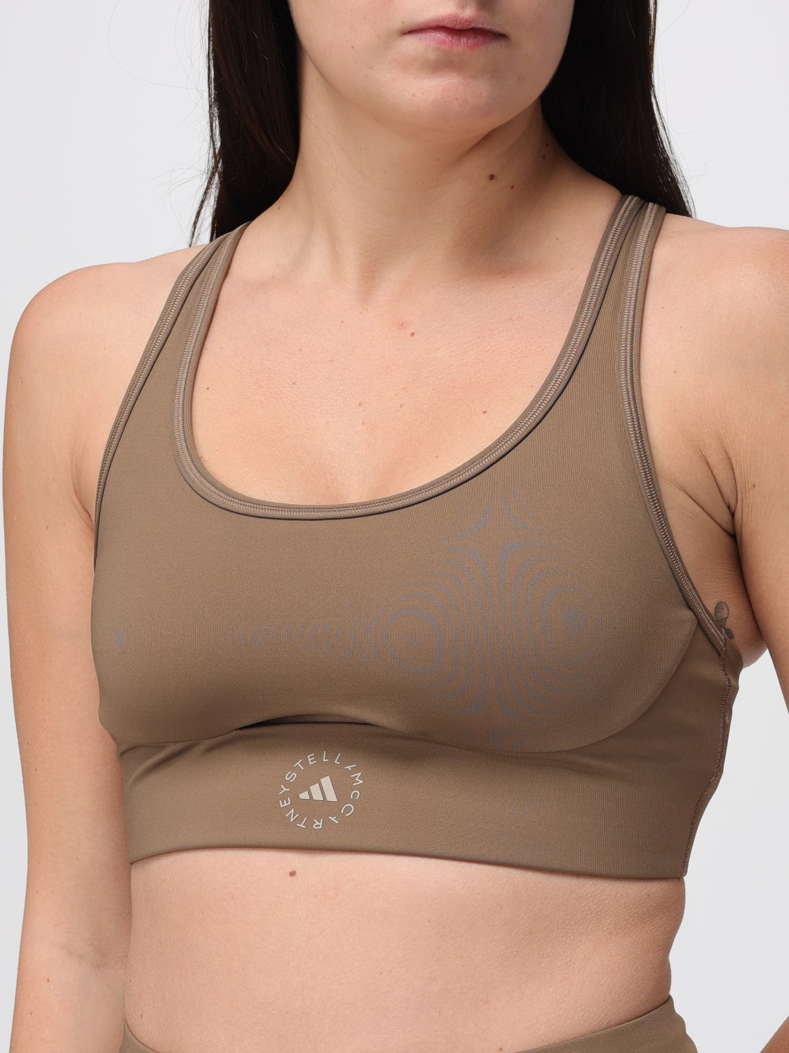 ADIDAS BY STELLA MCCARTNEY TOP: Lingerie femme Adidas by Stella McCartney, Marron - Img 4