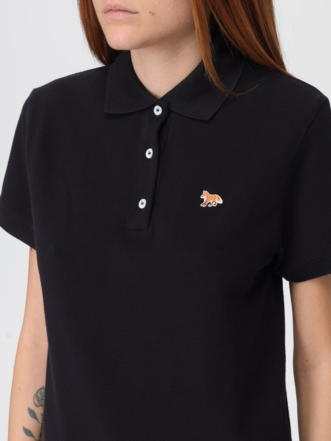 MAISON KITSUNÉ POLO: Polo mujer Maison KitsunÉ, Negro - Img 3