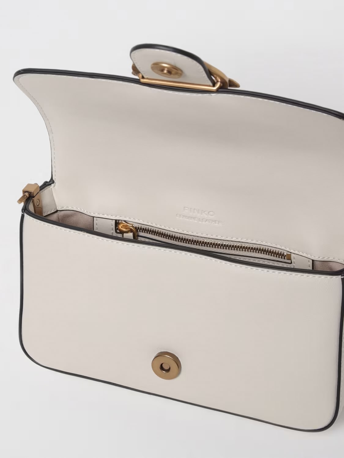 PINKO BORSA A TRACOLLA: Borsa Love One Mini Pinko in pelle , Bianco - Img 4