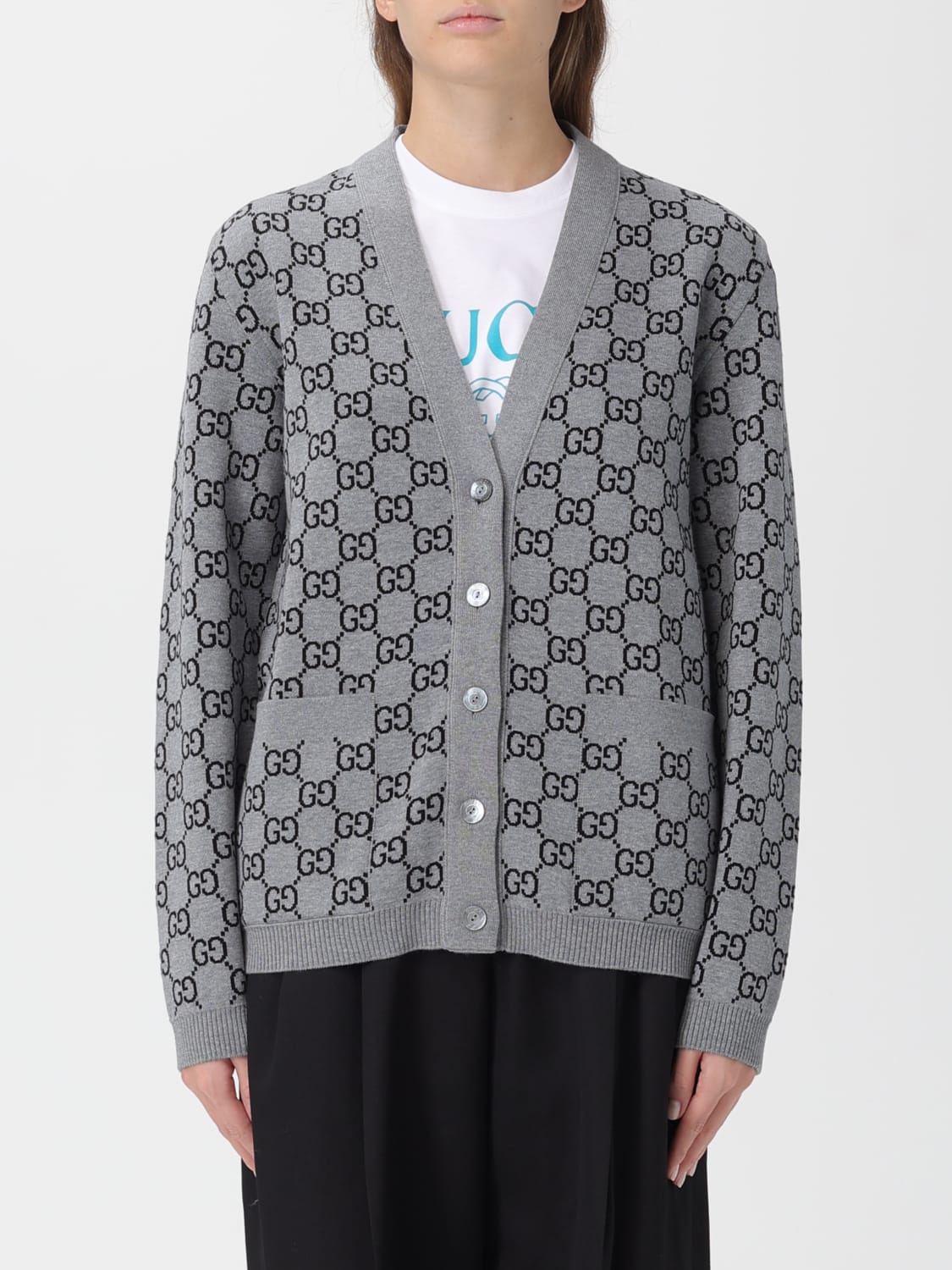 GUCCI SWEATER: Sweater woman Gucci, Grey - Img 1