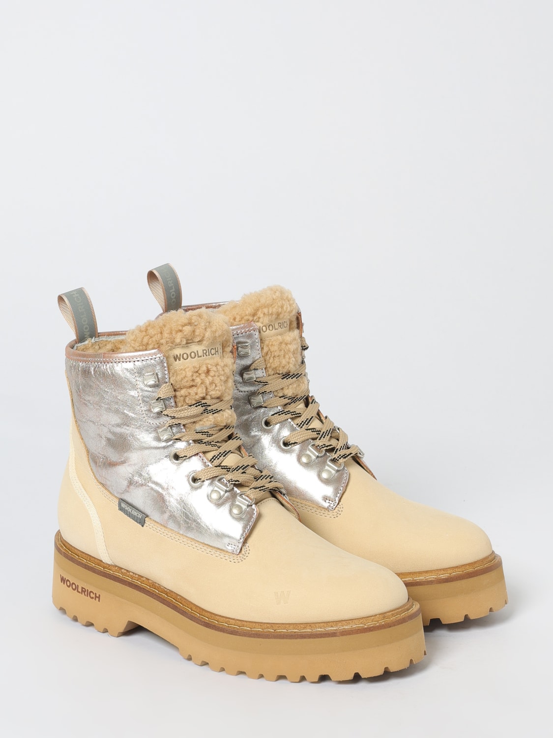 WOOLRICH STIEFEL: Flache stiefeletten damen Woolrich, Cream - Img 2