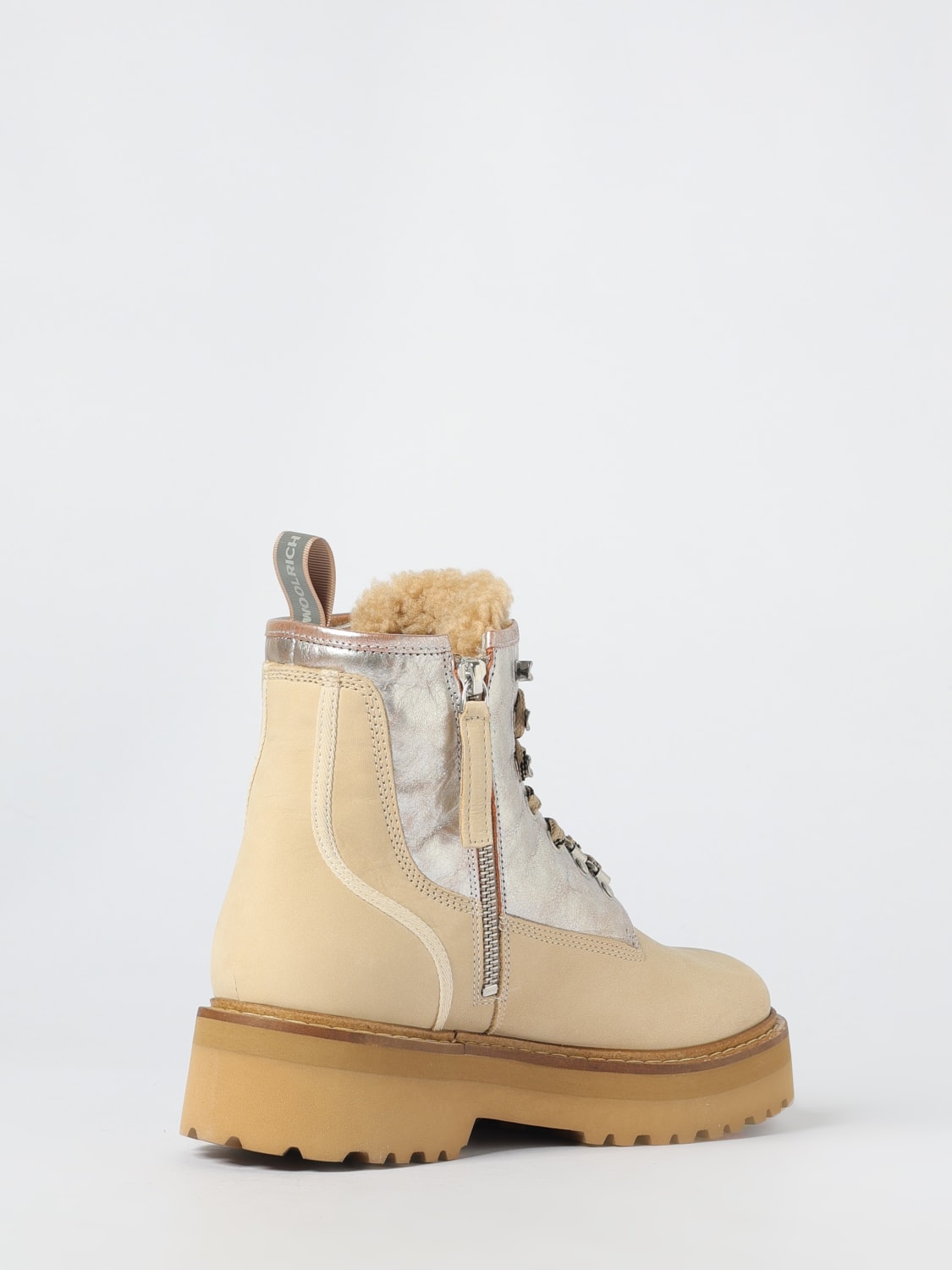 WOOLRICH STIEFEL: Flache stiefeletten damen Woolrich, Cream - Img 3