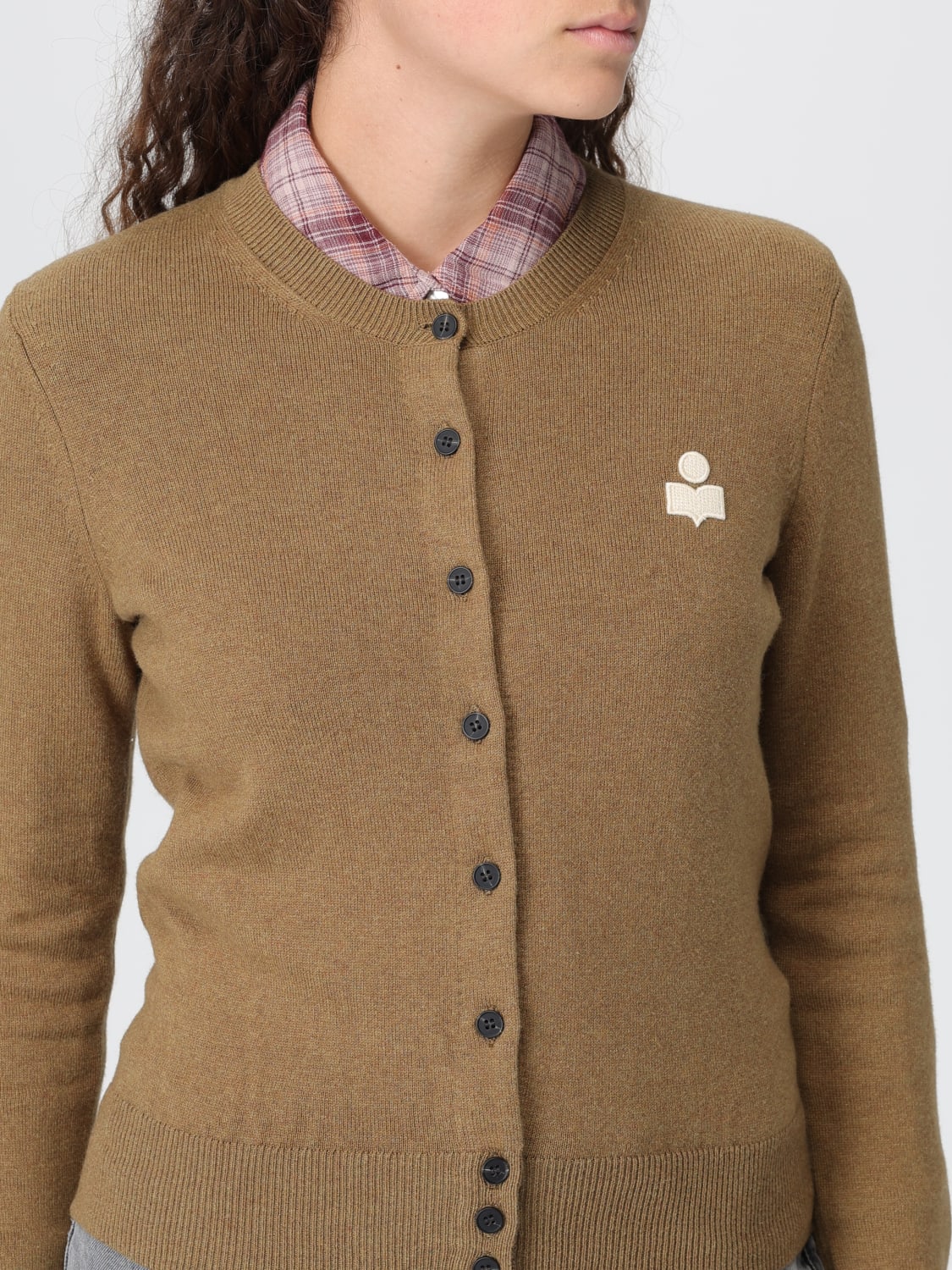 ISABEL MARANT ETOILE MAGLIA: Cardigan Isabel Marant Etoile in misto lana , Kaki - Img 5