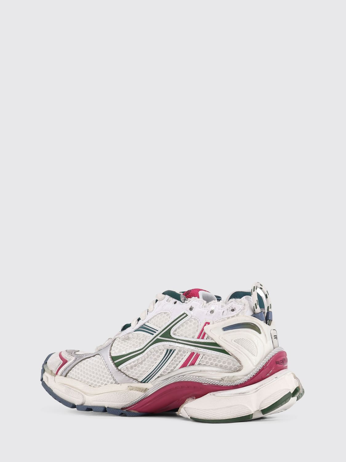 BALENCIAGA SNEAKERS: Sneakers Runner Balenciaga in mesh e gomma used , Bianco - Img 3