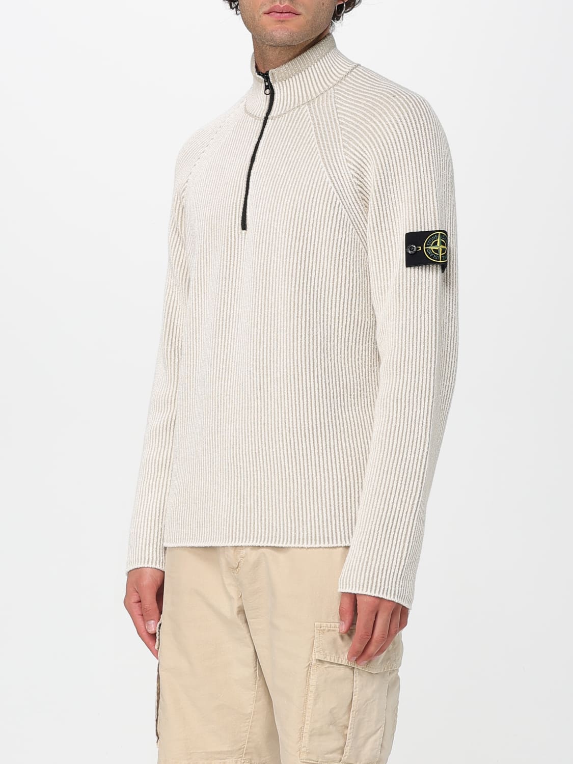 STONE ISLAND PULLOVER: Polo herren Stone Island, Weiß - Img 4