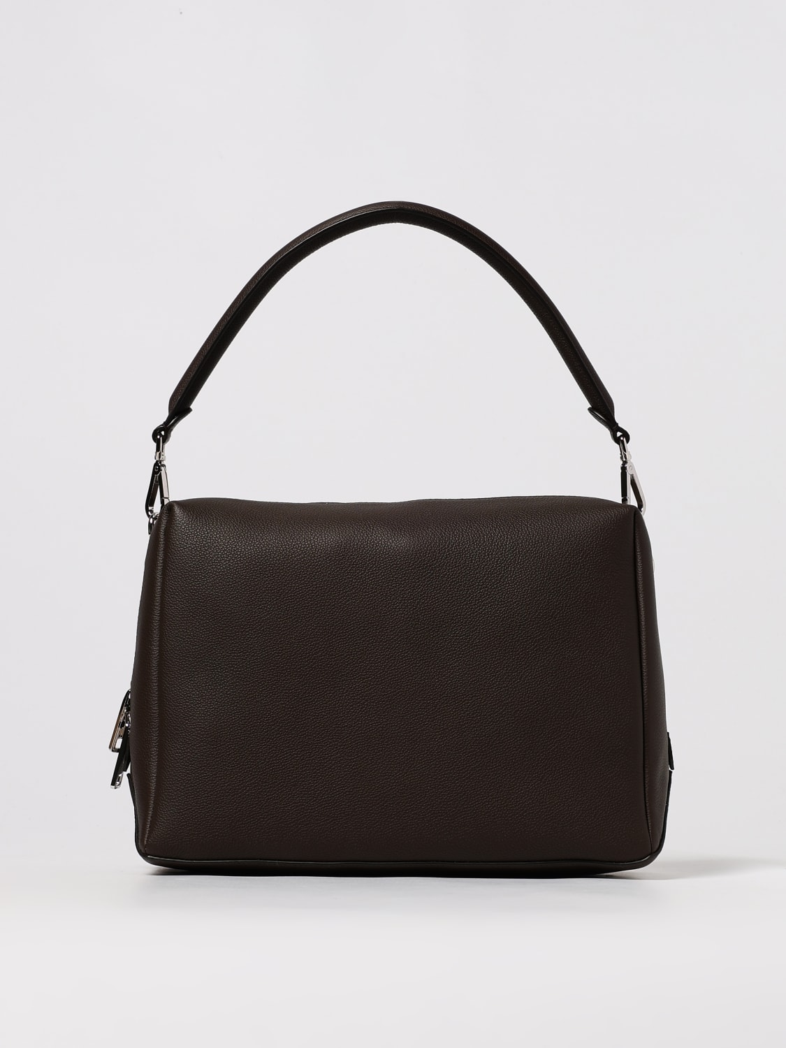 FENDI BORSA A TRACOLLA: Borsa Lui Large Fendi in pelle a grana , Marrone - Img 1