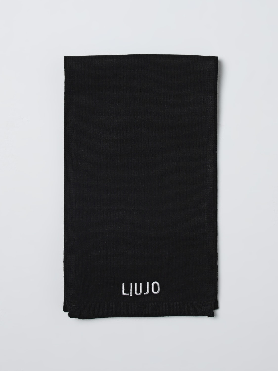 LIU JO SCIARPA: Sciarpa Liu Jo in viscosa con logo ricamato , Nero - Img 1