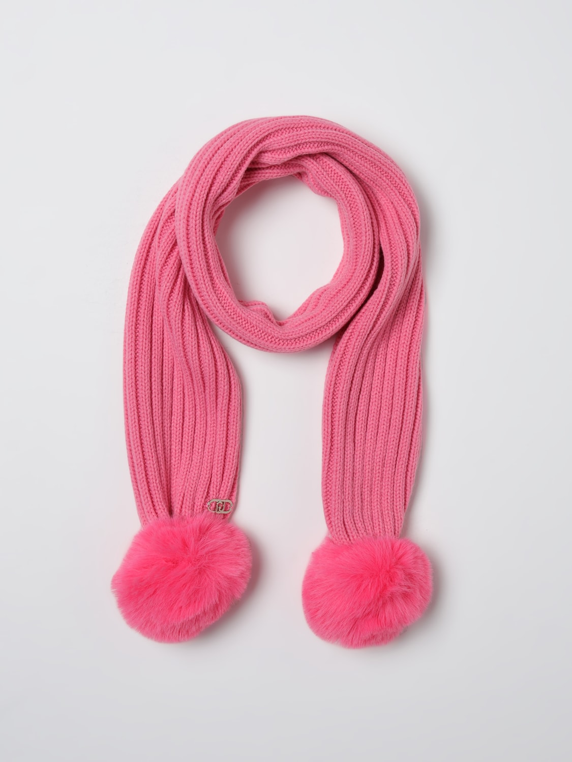 LIU JO SCIARPA: Sciarpa Liu Jo in maglia a coste con pompon , Rosa - Img 2